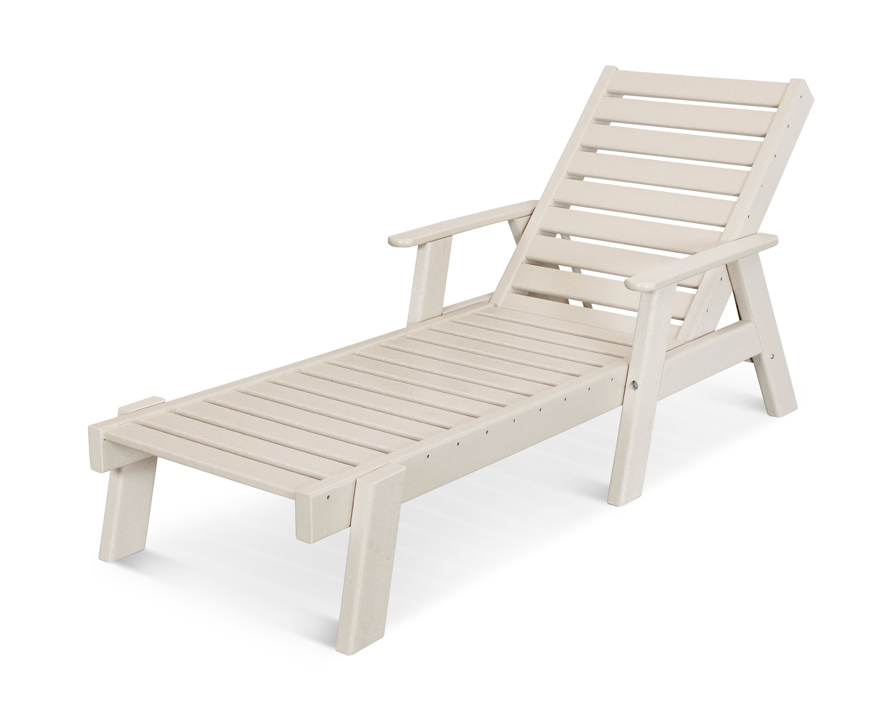 POLYWOOD® Captain Chaise with Arms in Sand