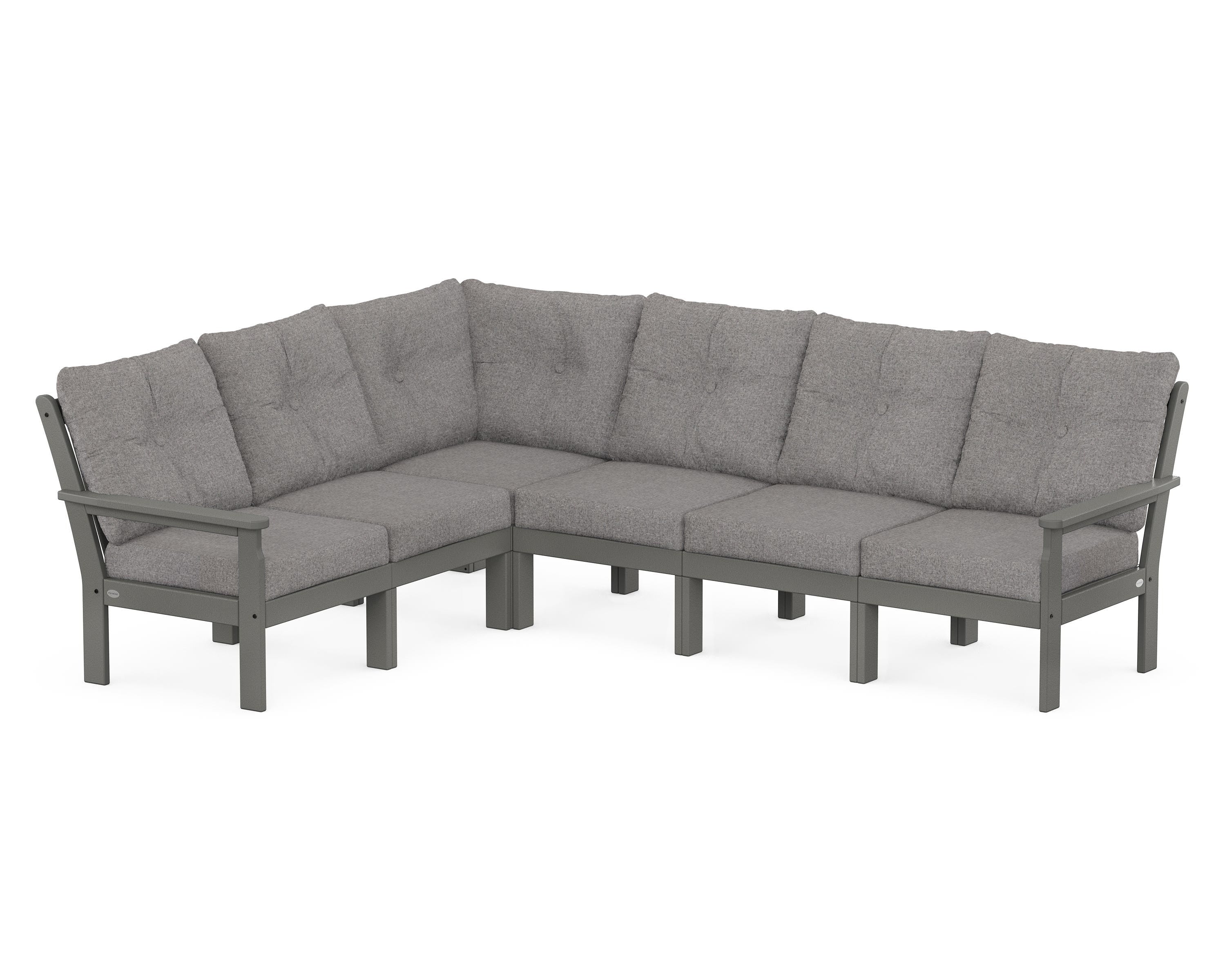 POLYWOOD Vineyard 6-Piece Sectional in Slate Grey / Grey Mist