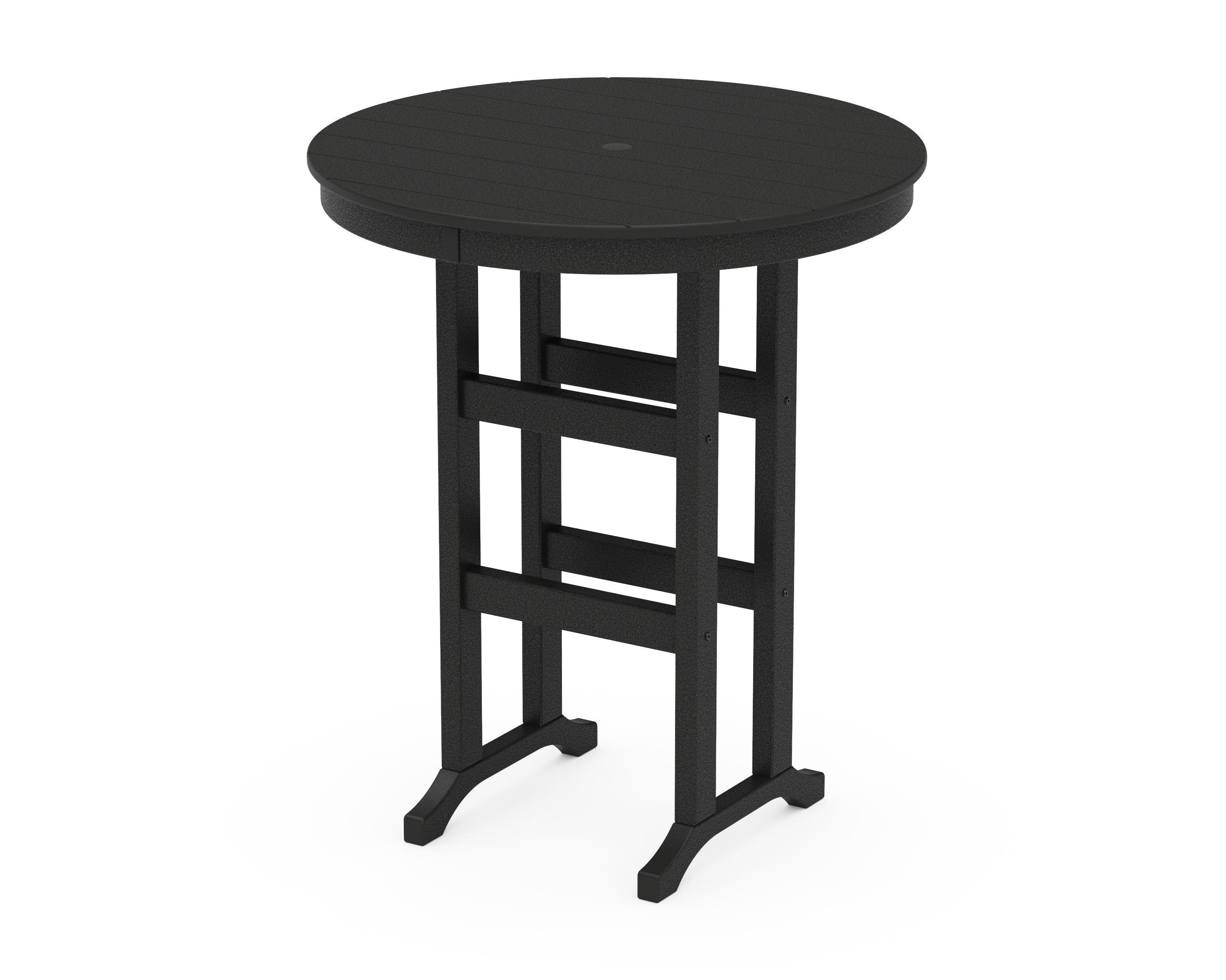 POLYWOOD 36" Round Farmhouse Bar Table in Black