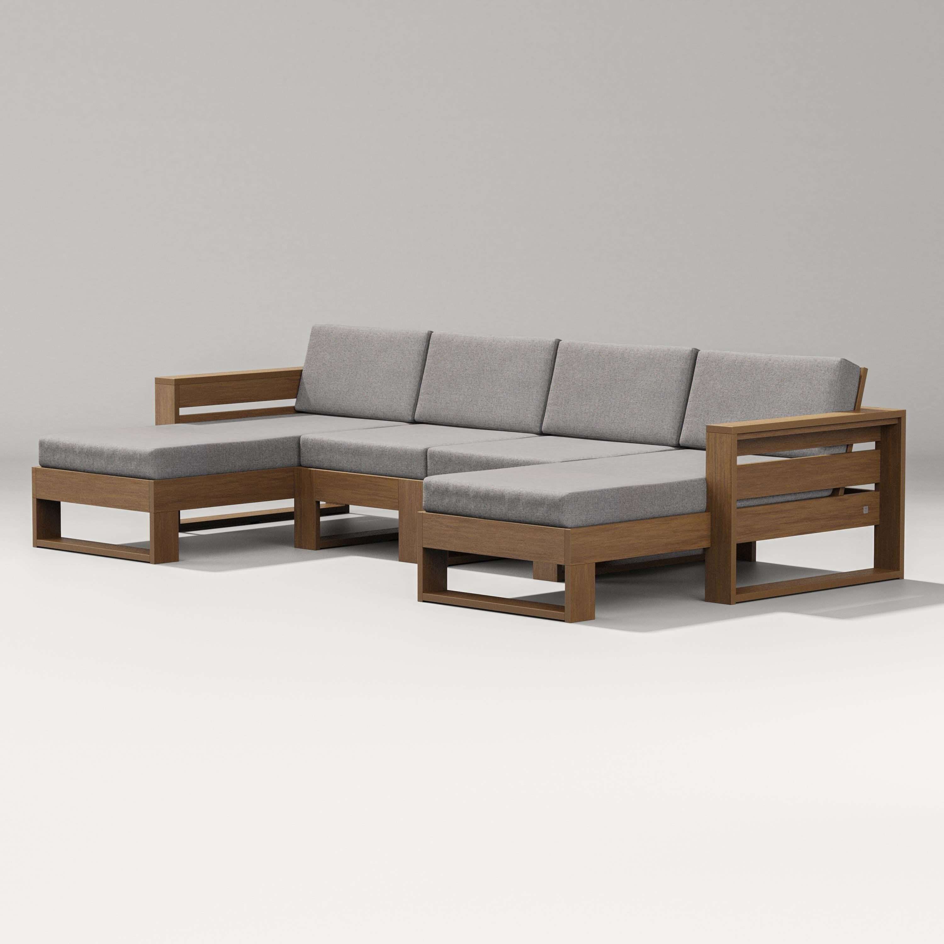 PW Designer Series Latitude Double Chaise Sectional in Natural / Grey Mist