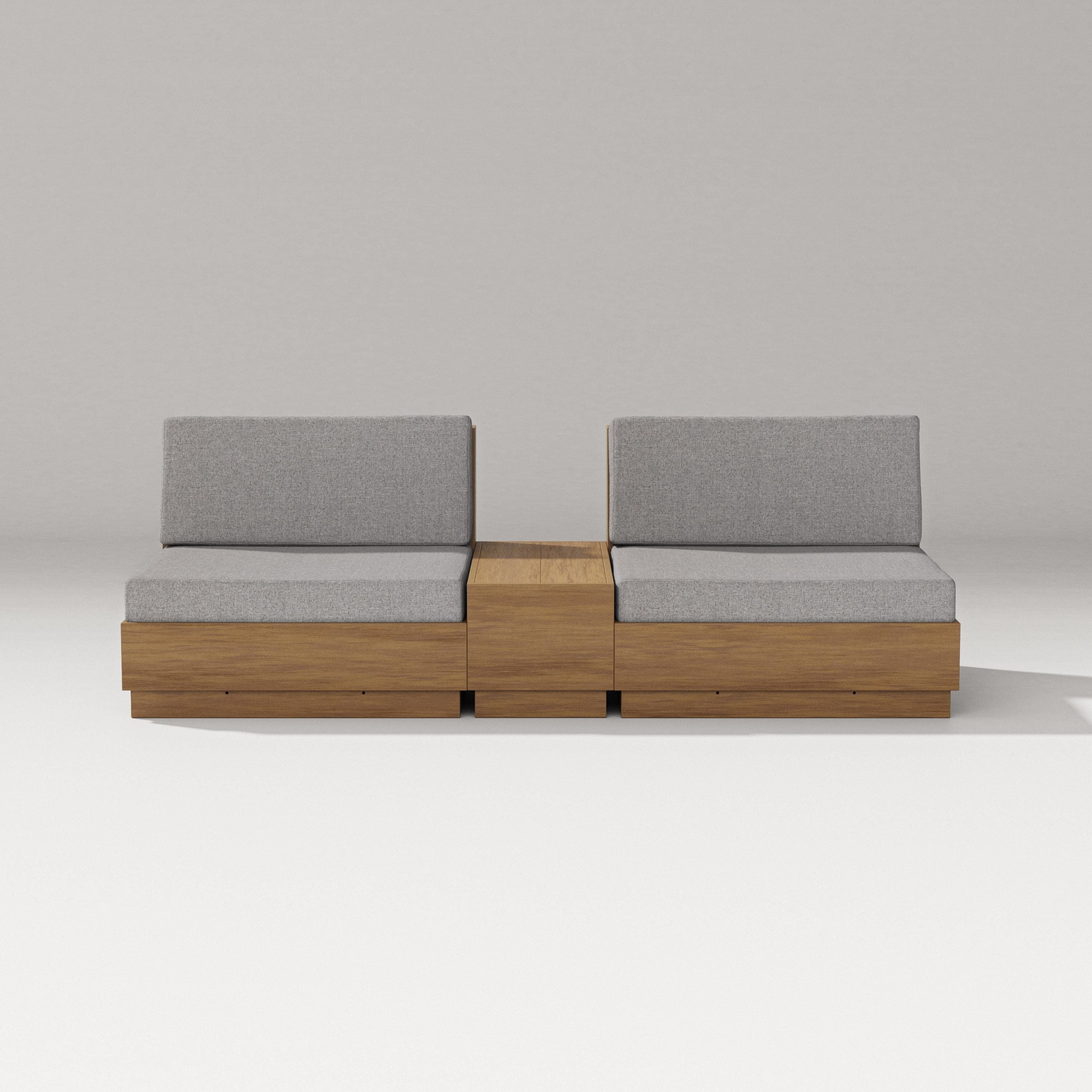 PW Designer Series Elevate Lounge Chair Set in Natural / Grey Mist