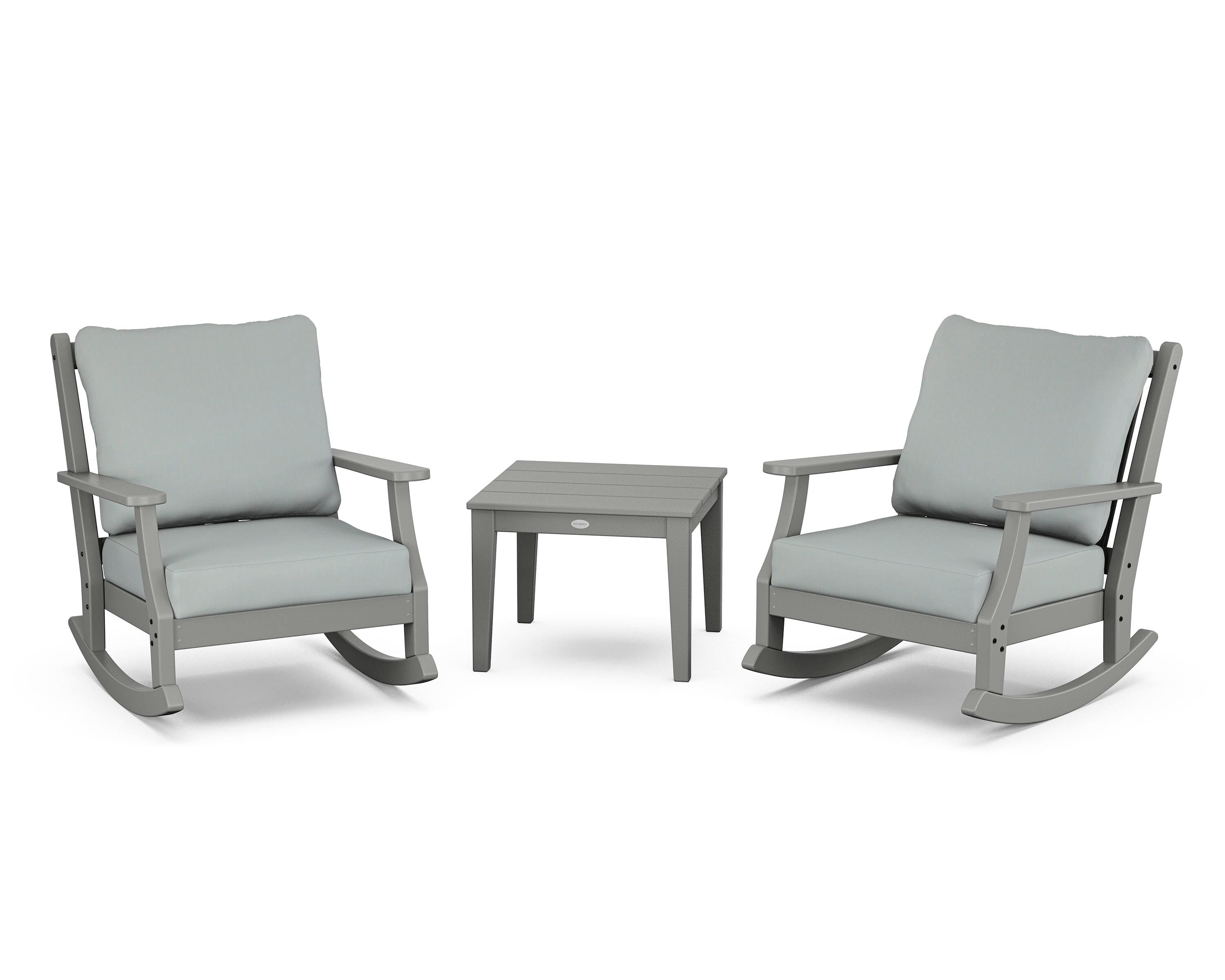 Country Living Wovendale 3-Piece Deep Seating Rocker Set in Slate Grey / Spa