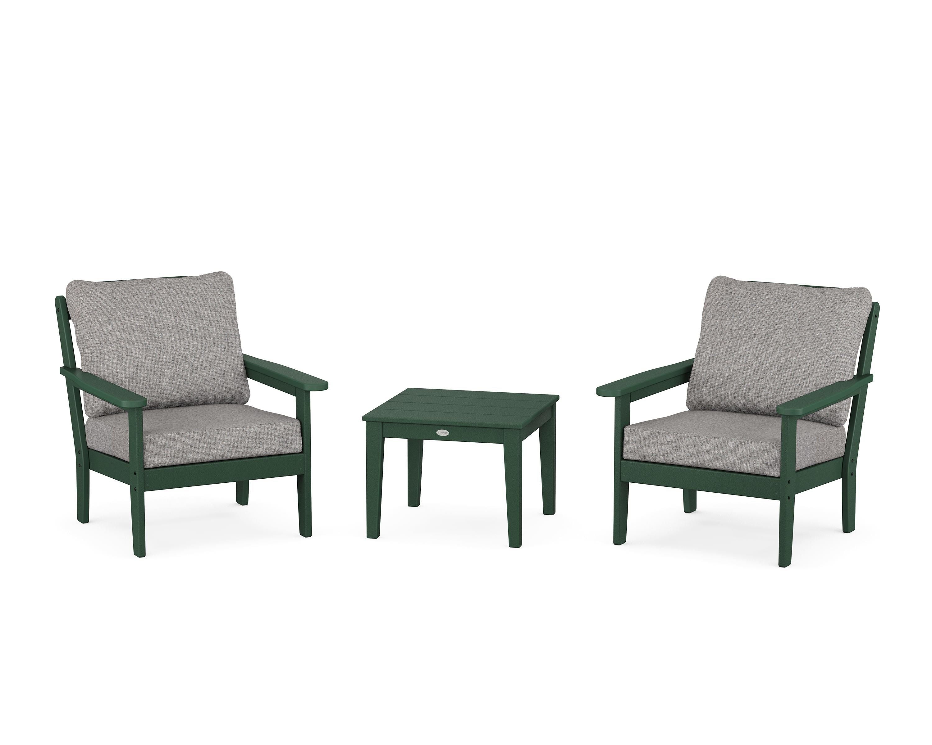 Country Living Cottage 3-Piece Deep Seating Set in Green / Grey Mist