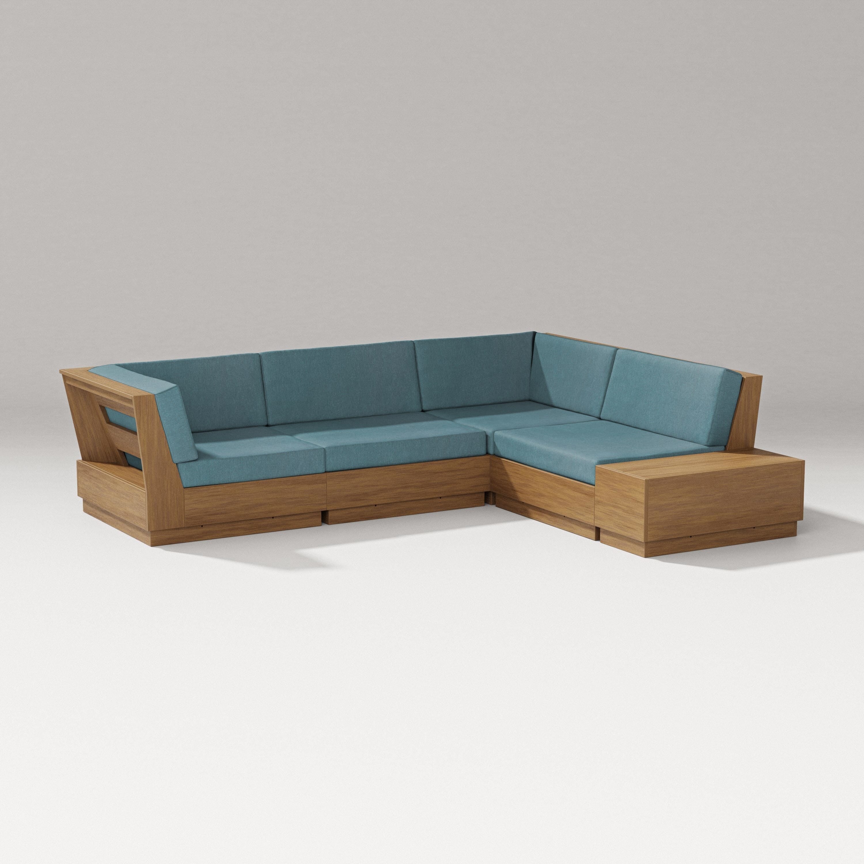 PW Designer Series Elevate Corner Sectional in Natural / Ocean Teal