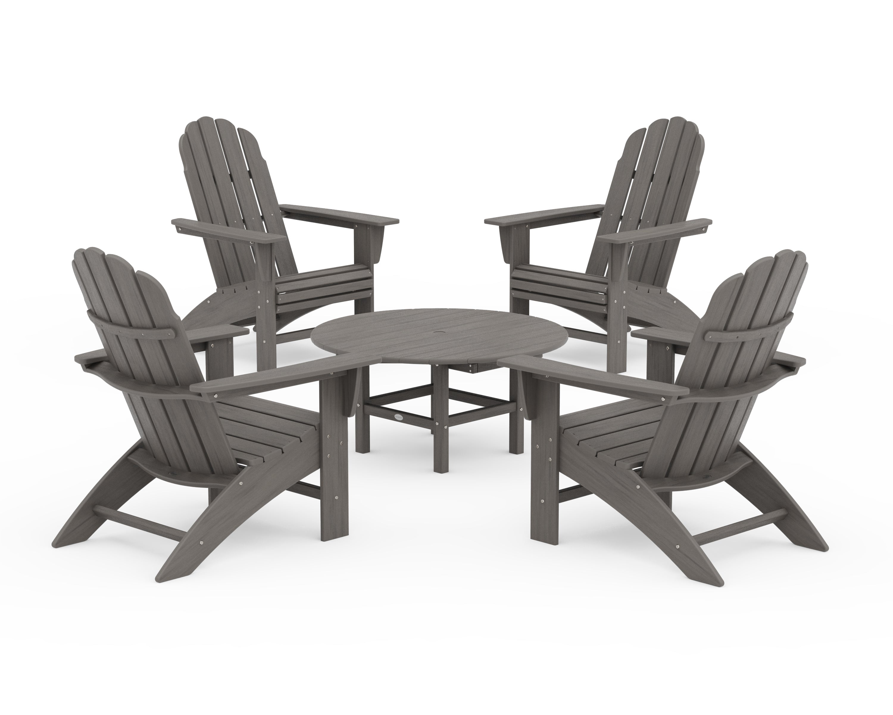 POLYWOOD Vineyard 5-Piece Oversized Adirondack Set in Driftwood