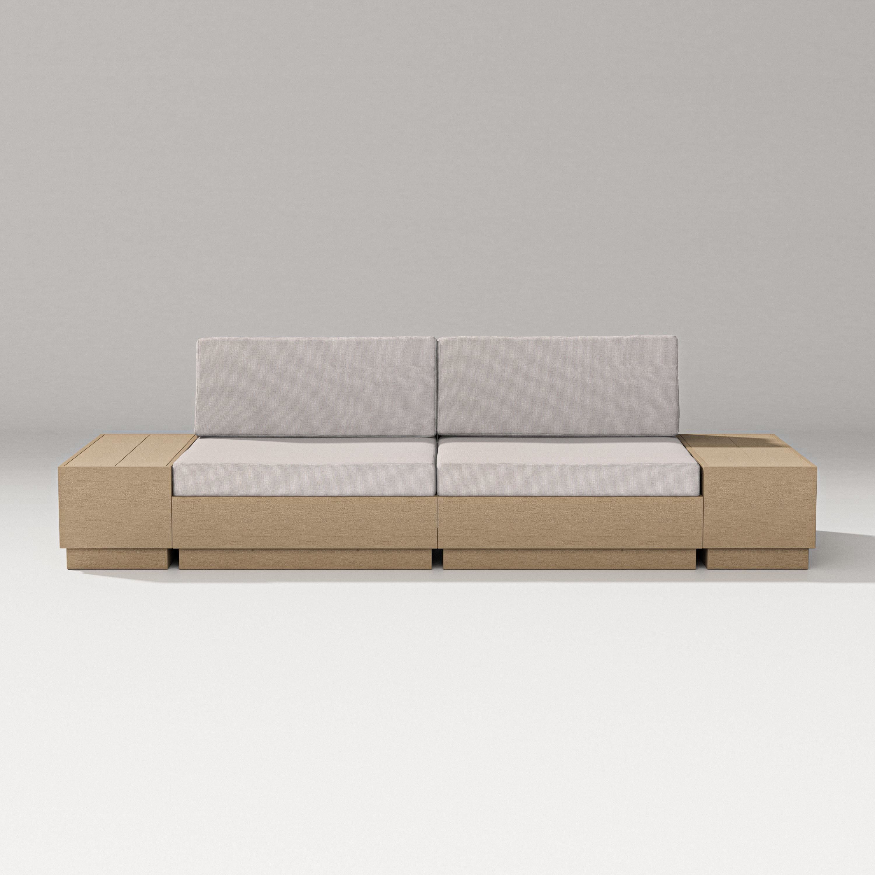 PW Designer Series Elevate 4-Piece Loveseat Sectional in Vintage Sahara / Dune Burlap
