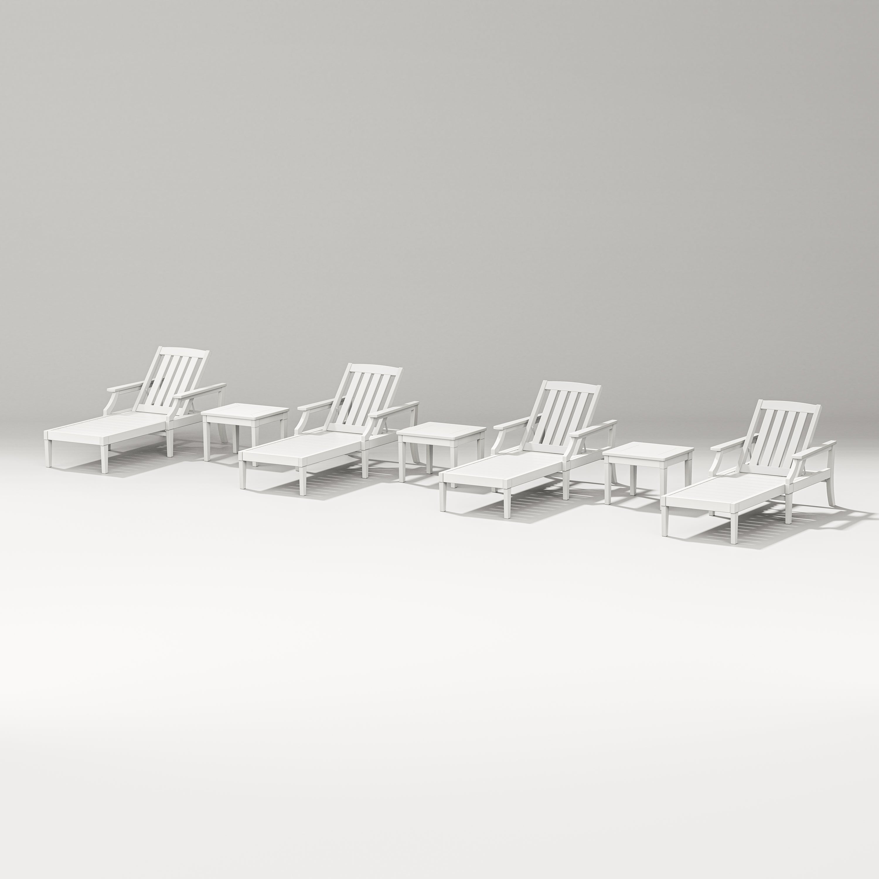POLYWOOD Designer Series Estate 7-Piece Chaise Lounge Set in Vintage White