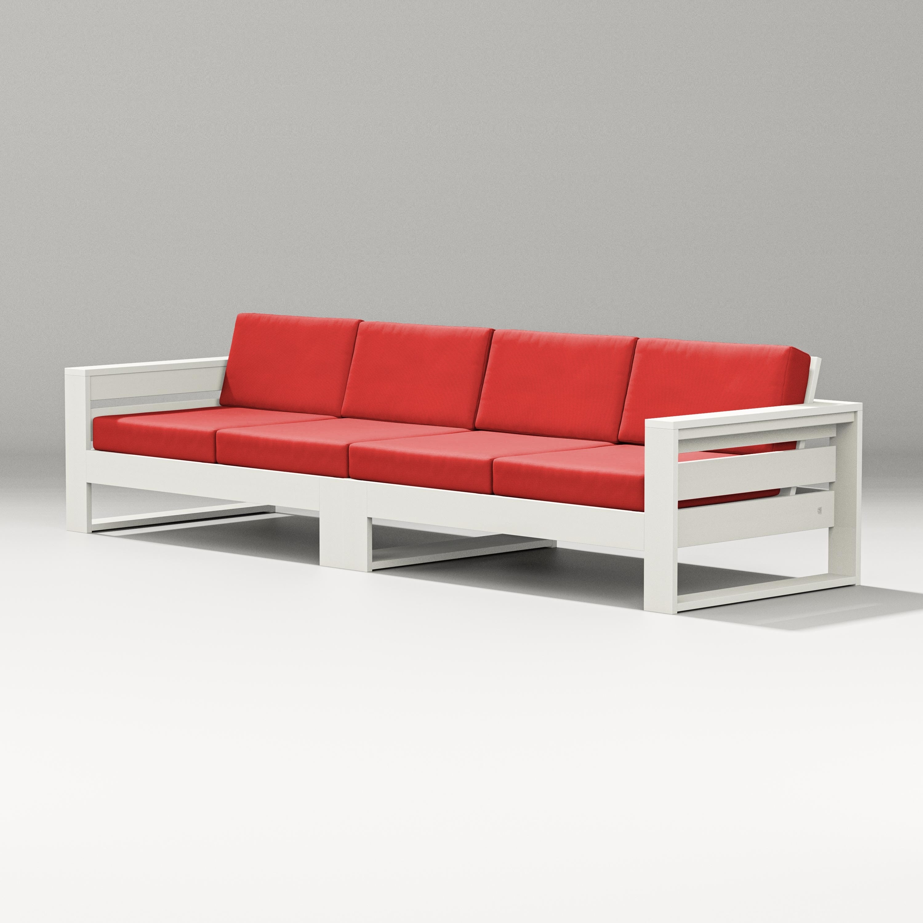 PW Designer Series Latitude Straight Sectional in Vintage White / Crimson Linen