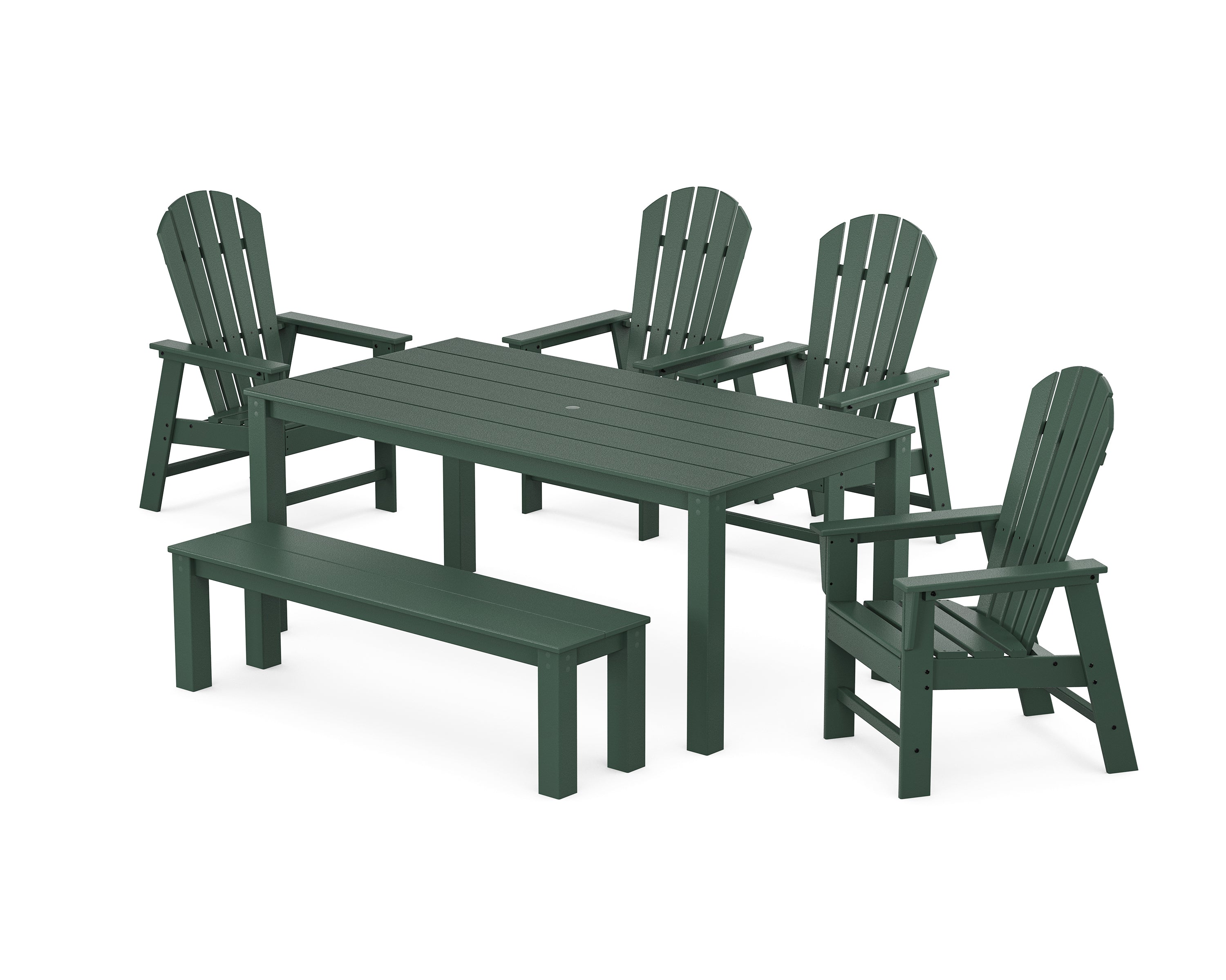 POLYWOOD® South Beach 6-Piece Parsons Dining Set with Bench in Green