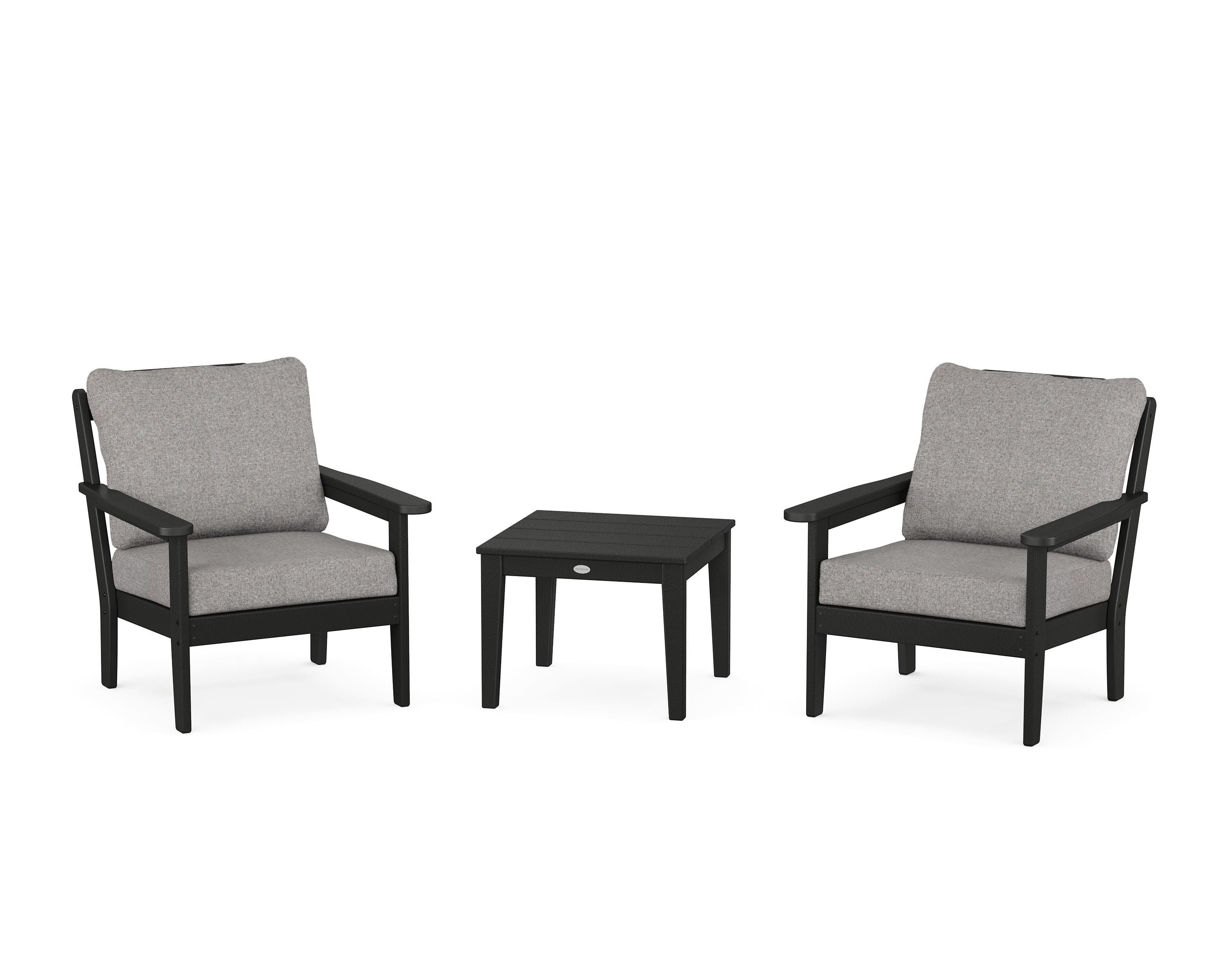 Country Living Cottage 3-Piece Deep Seating Set in Black / Grey Mist