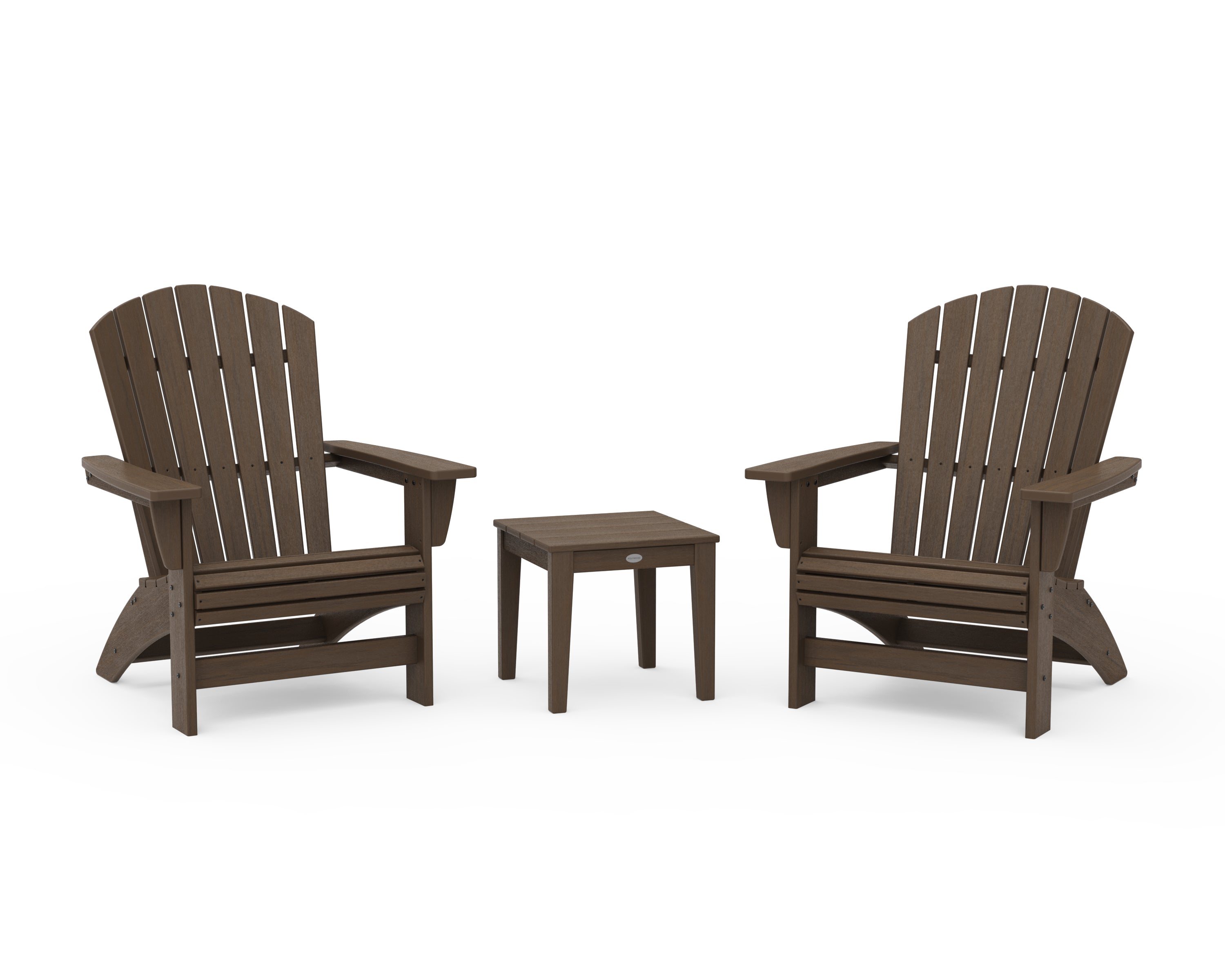POLYWOOD 3-Piece Nautical Grand Adirondack Set in Kona