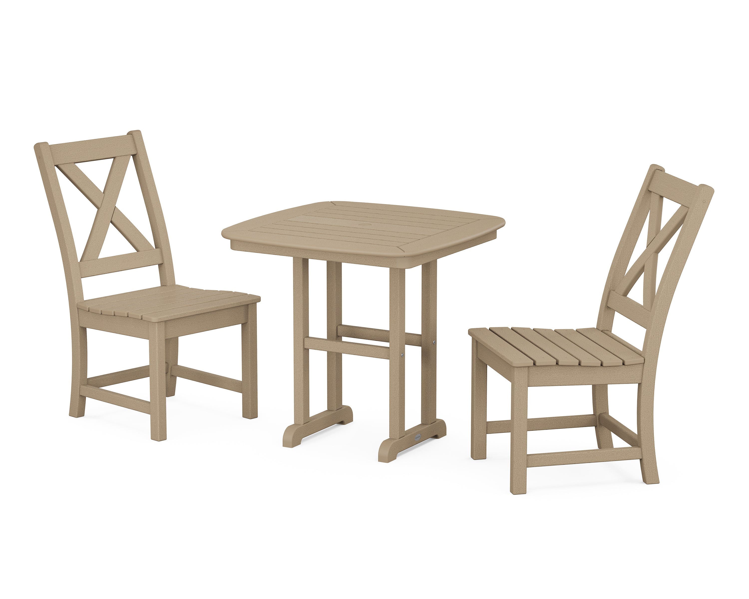 POLYWOOD® Braxton Side Chair 3-Piece Dining Set in Vintage Sahara