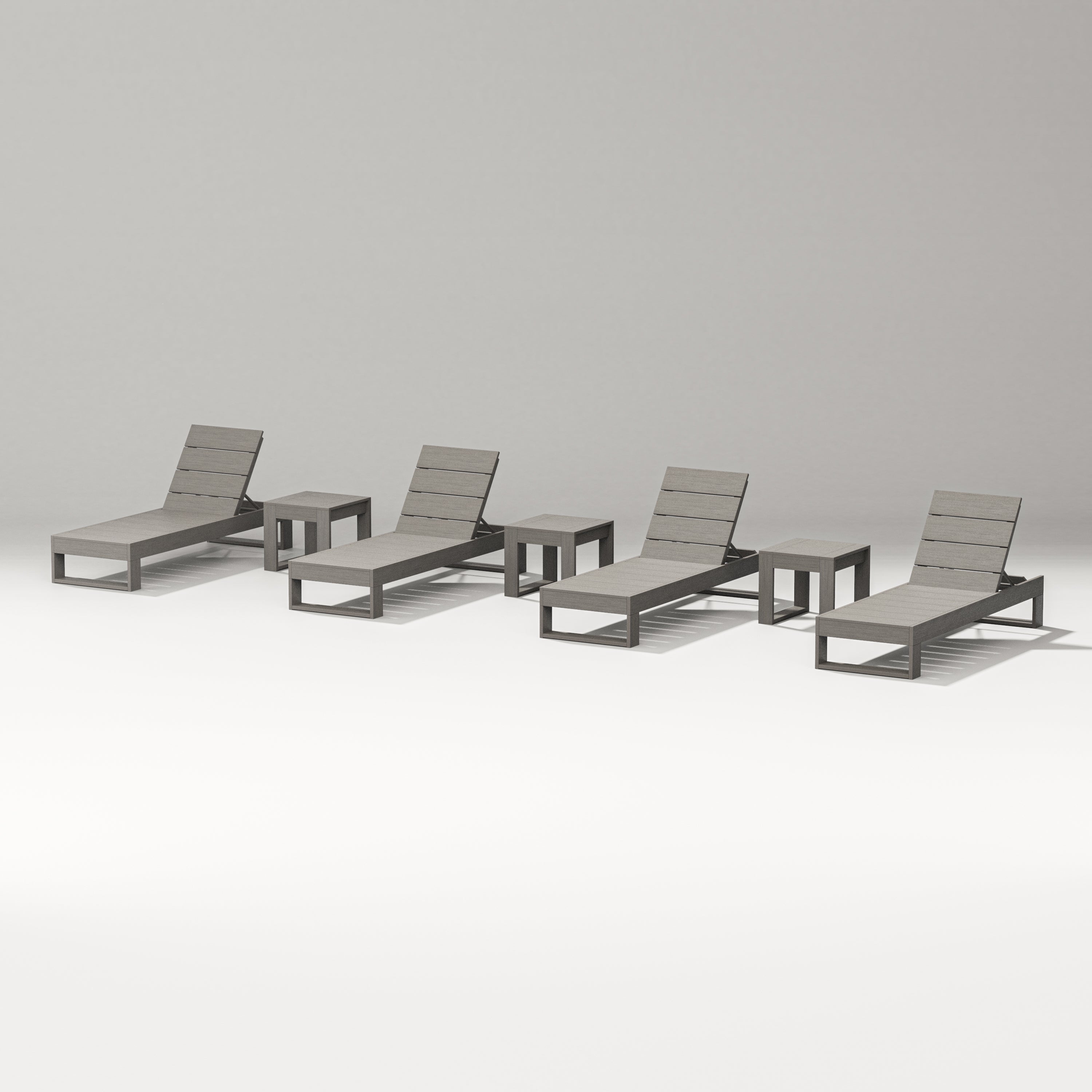 PW Designer Series Latitude 7-Piece Lounge Chaise Set in Driftwood