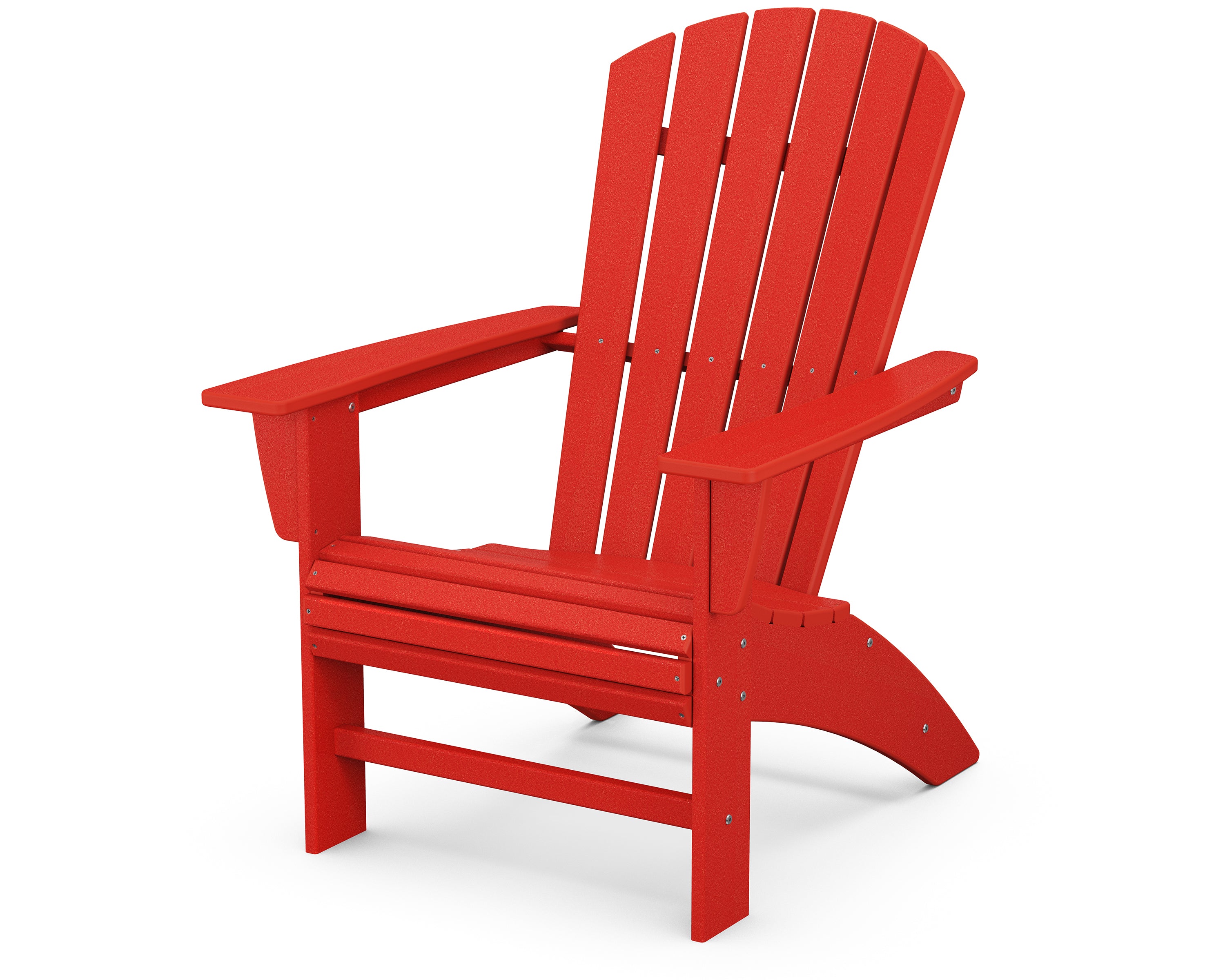 POLYWOOD Nautical Curveback Adirondack Chair in Sunset Red