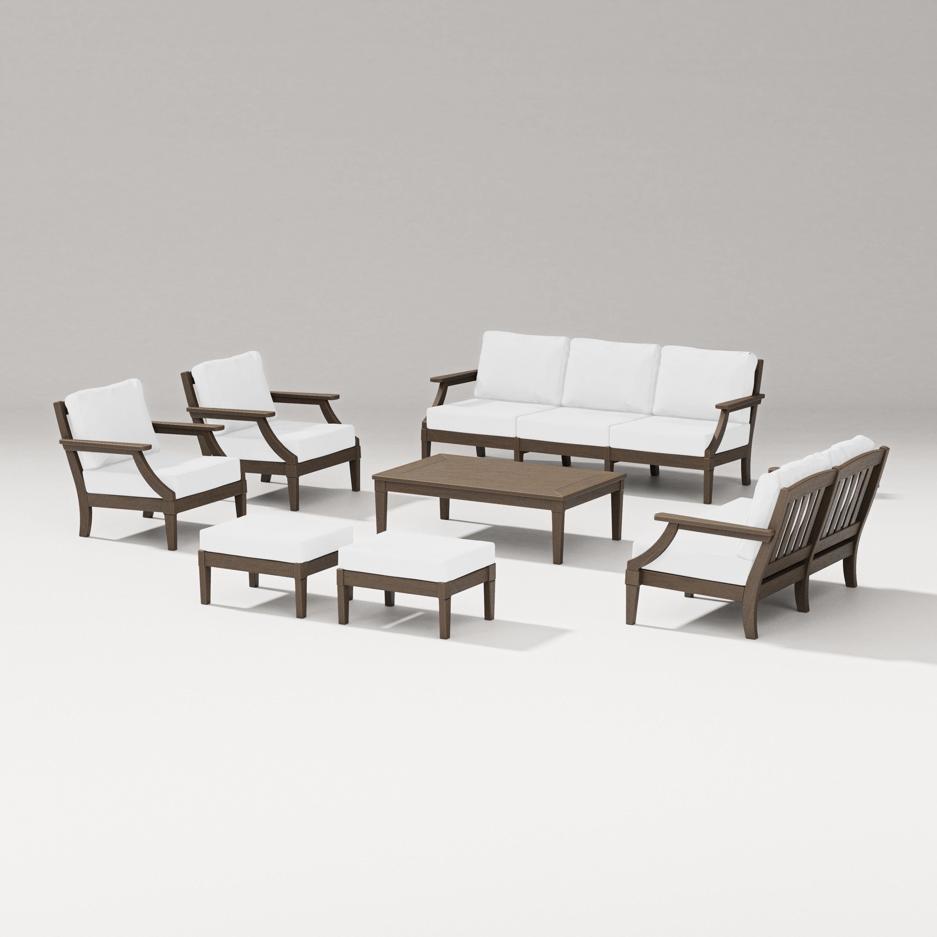 PW Designer Series Estate 7-Piece Lounge Sofa Set in Kona / Natural