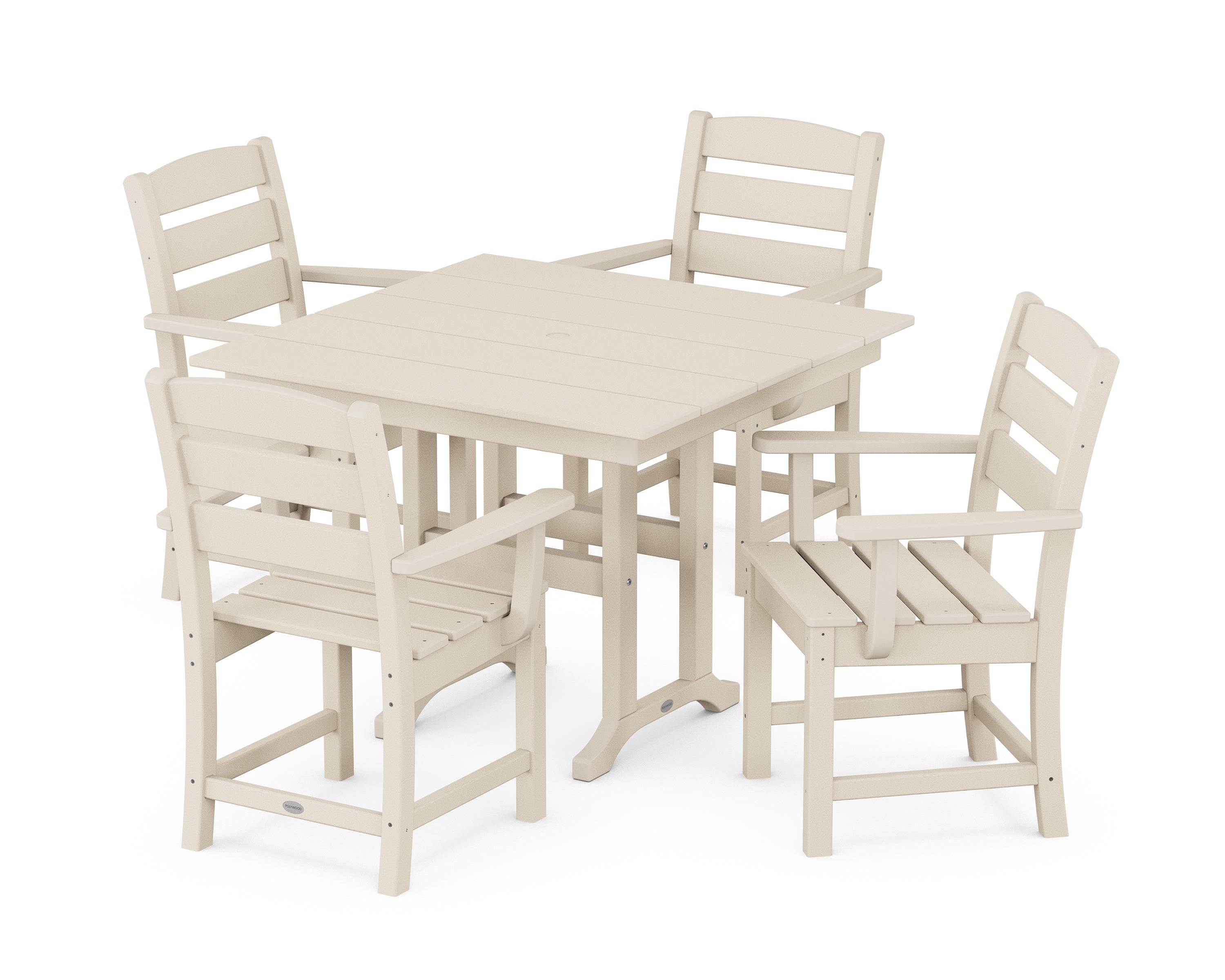 POLYWOOD Lakeside 5-Piece Farmhouse Dining Set in Sand