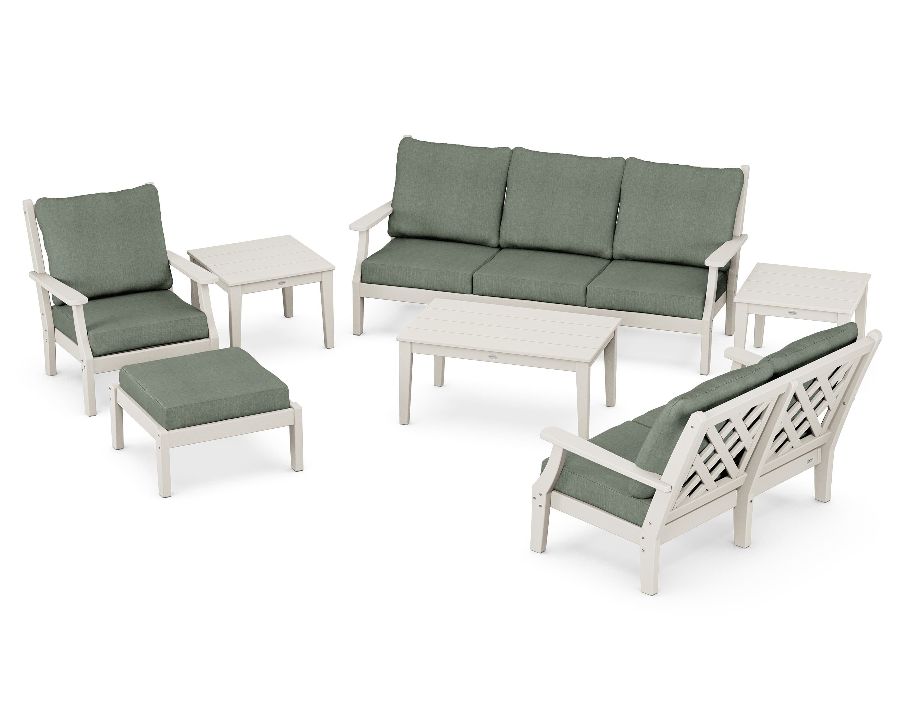 Country Living Wovendale 7-Piece Deep Seating Set in Sand / Cast Sage