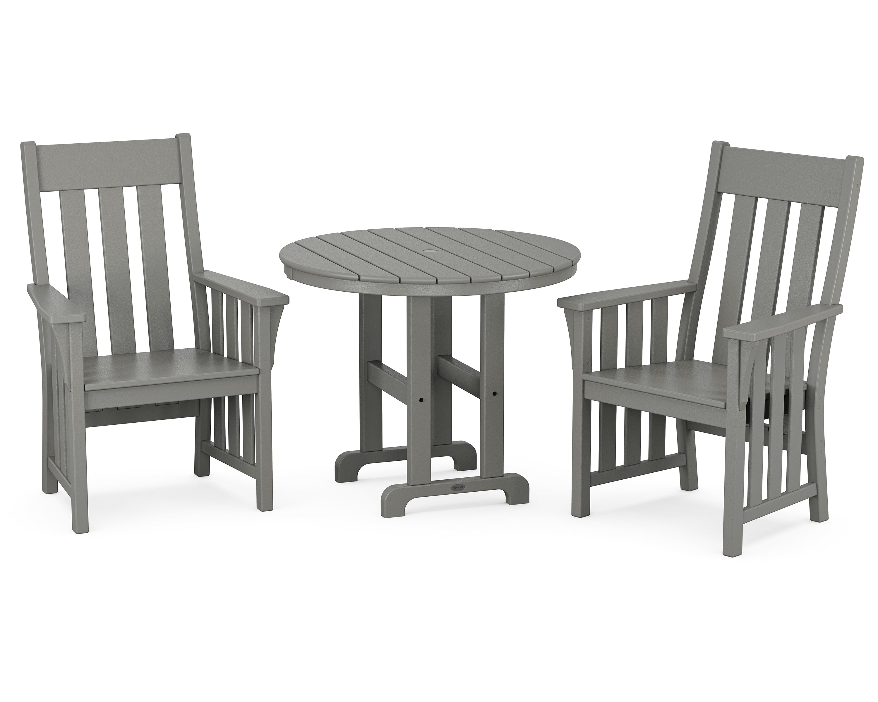 Martha Stewart by POLYWOOD® Acadia 3-Piece Farmhouse Dining Set in Slate Grey