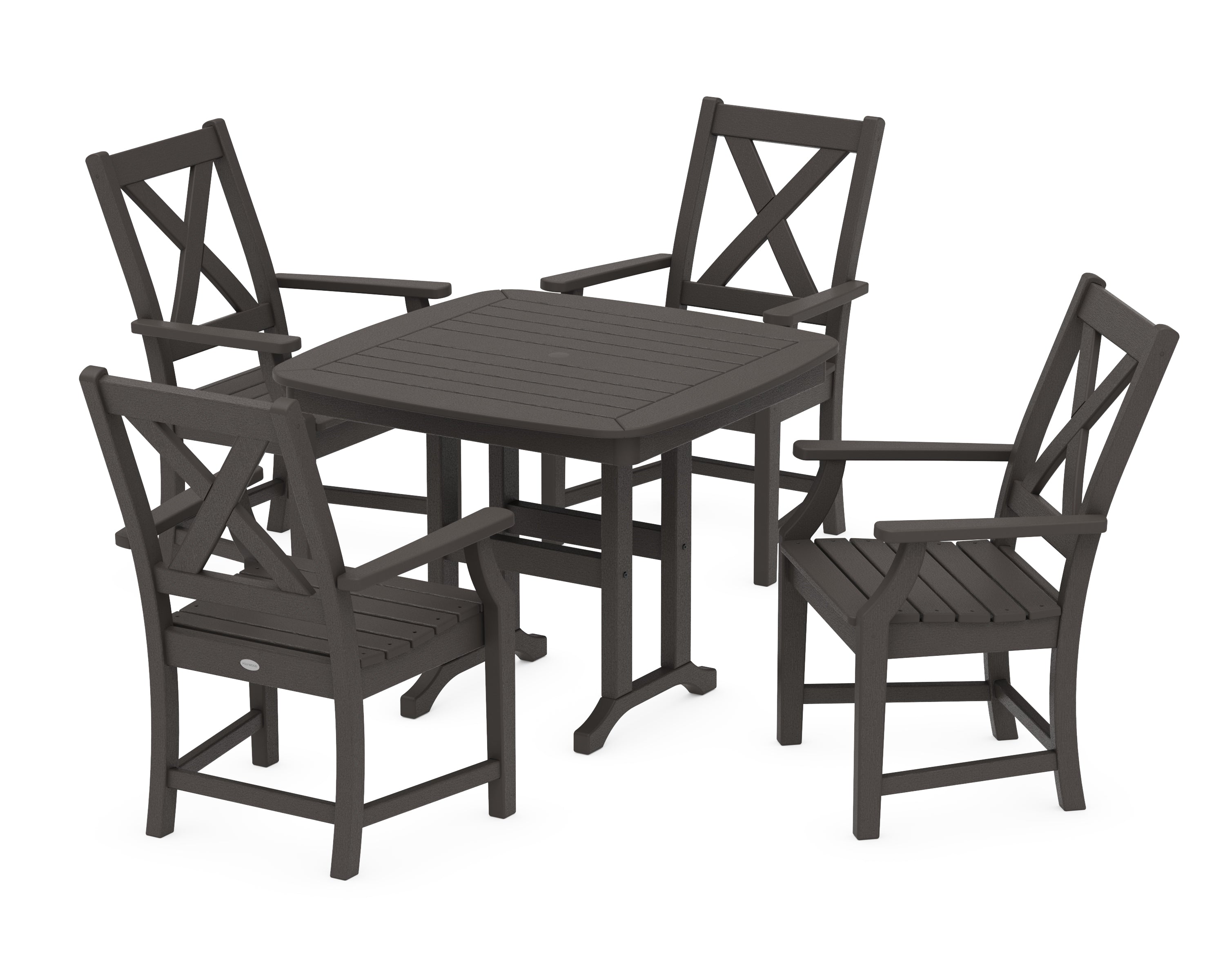 POLYWOOD Braxton 5-Piece Dining Set in Vintage Coffee
