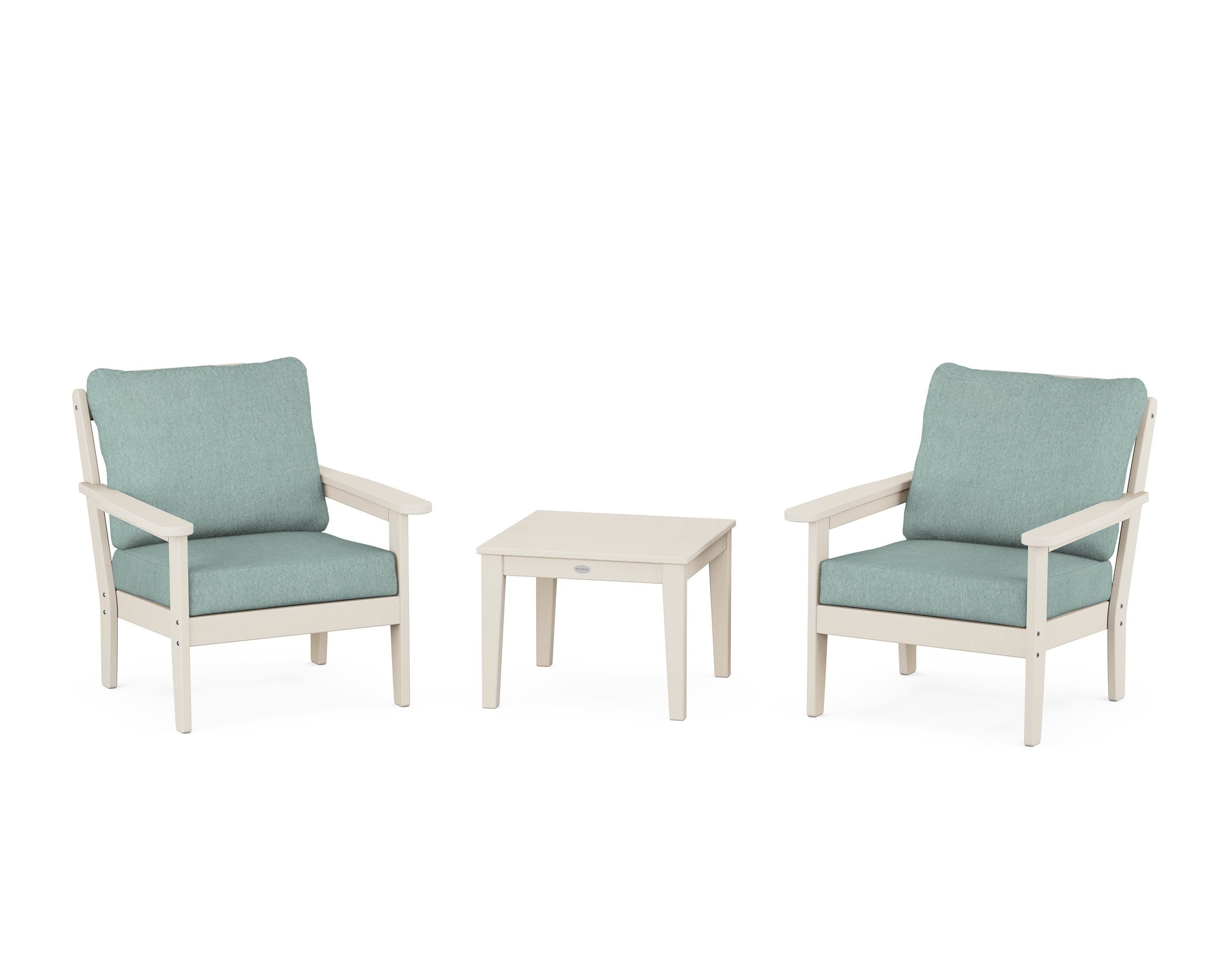 Country Living Cottage 3-Piece Deep Seating Set in Sand / Glacier Spa