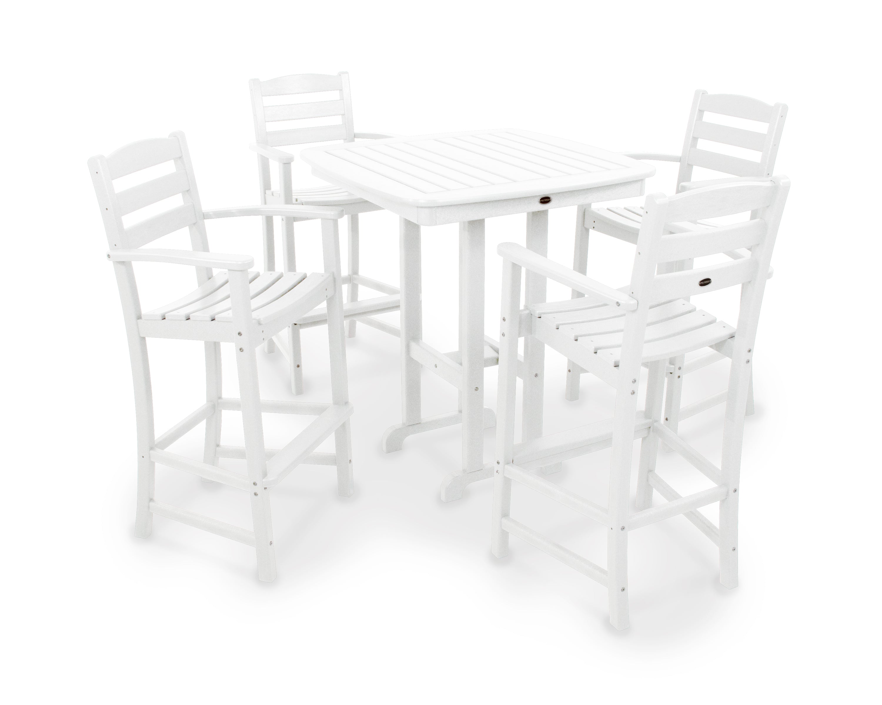 POLYWOOD® La Casa Café 5-Piece Bar Set in White