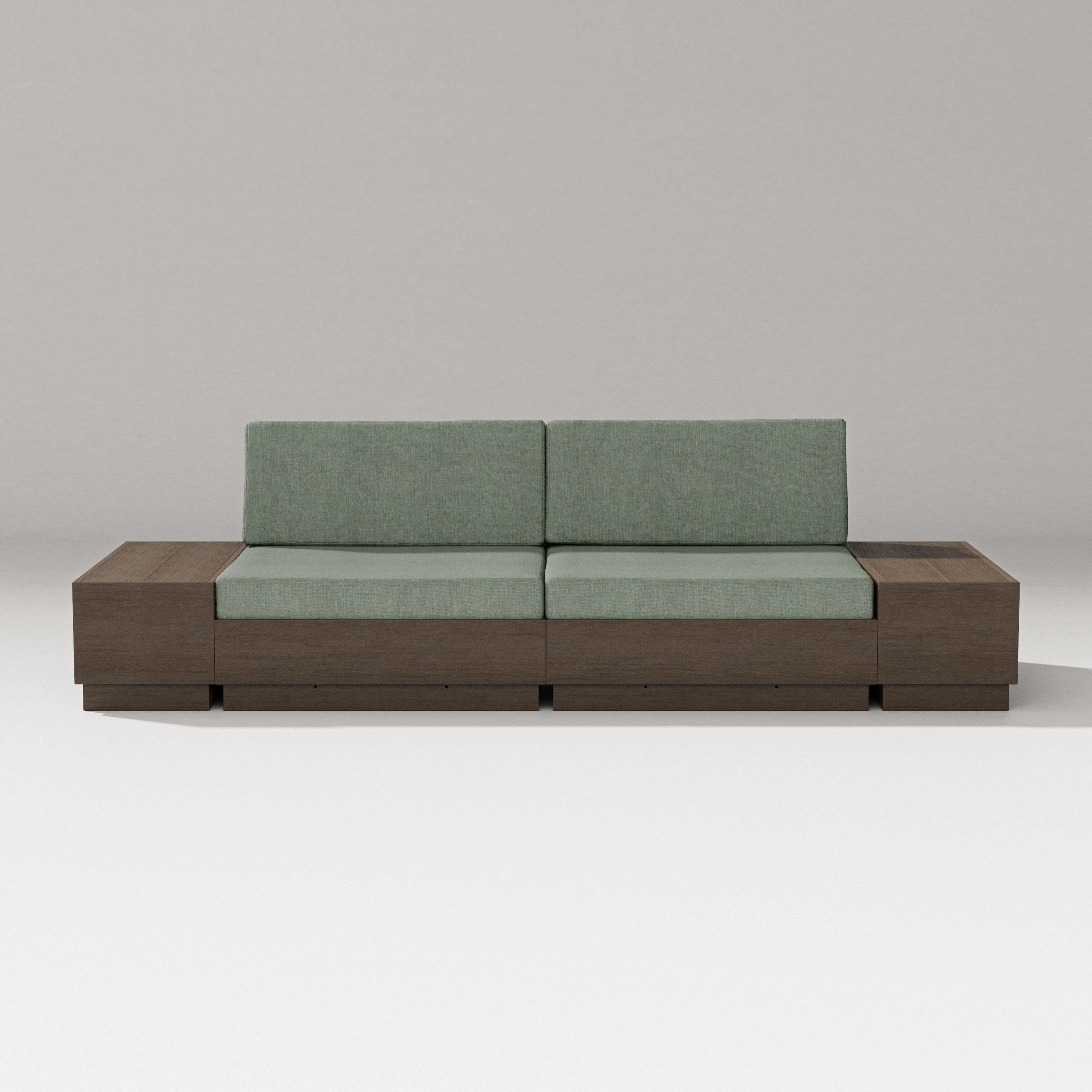PW Designer Series Elevate 4-Piece Loveseat Sectional in Kona / Cast Sage