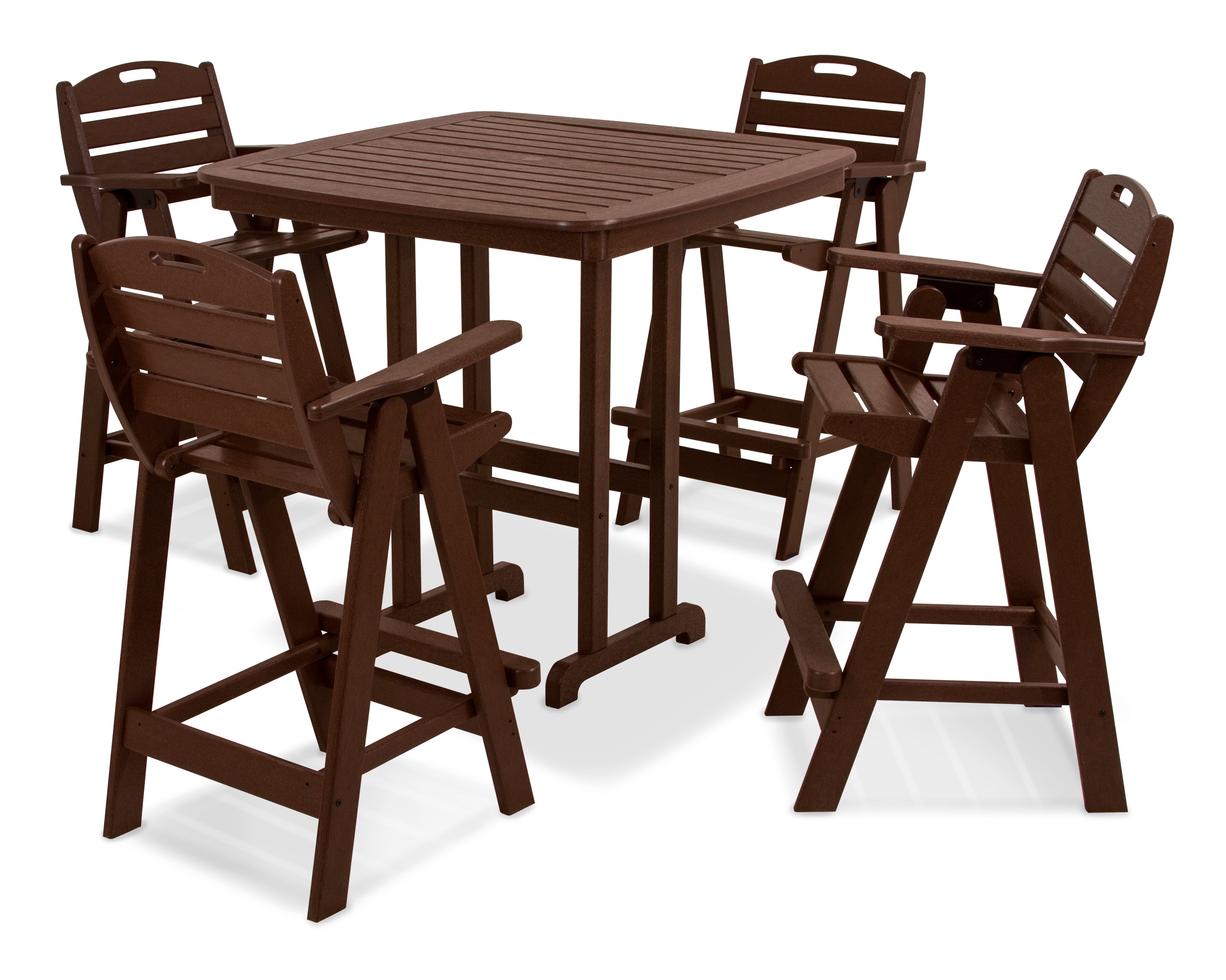 POLYWOOD® Nautical 5-Piece Bar Set in Mahogany