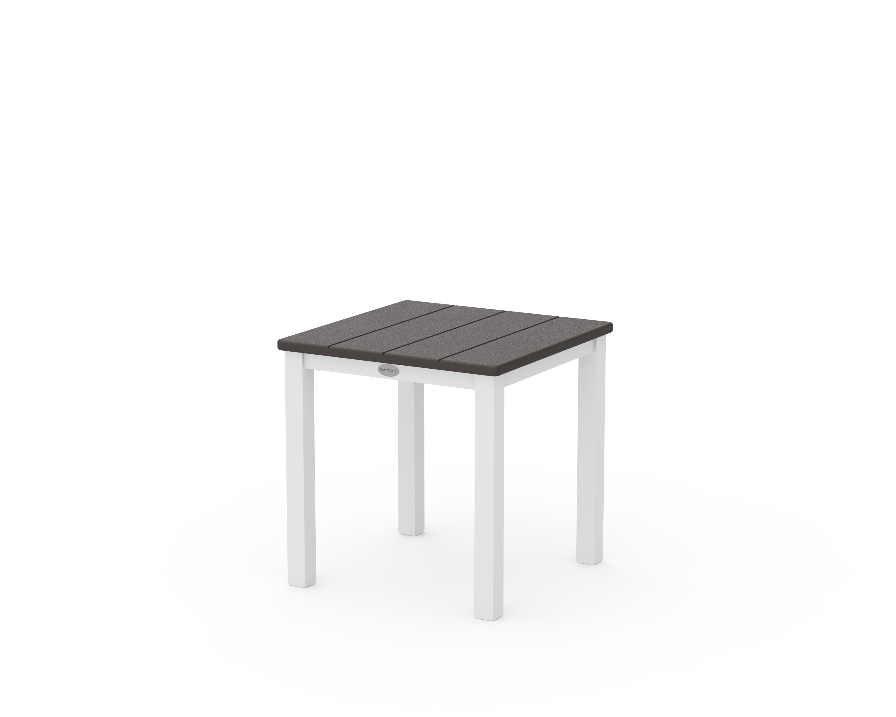 POLYWOOD Main Street 18" Side Table in White / Vintage Coffee