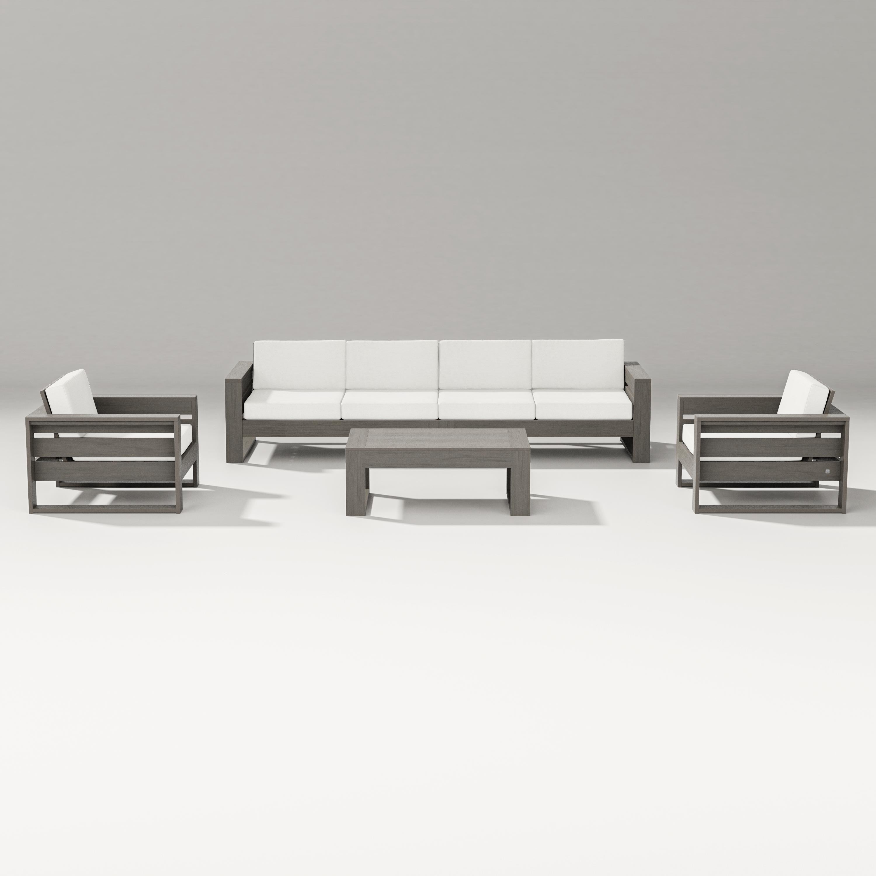 PW Designer Series Latitude 5-Piece Lounge Sofa Set in Driftwood / Natural Linen