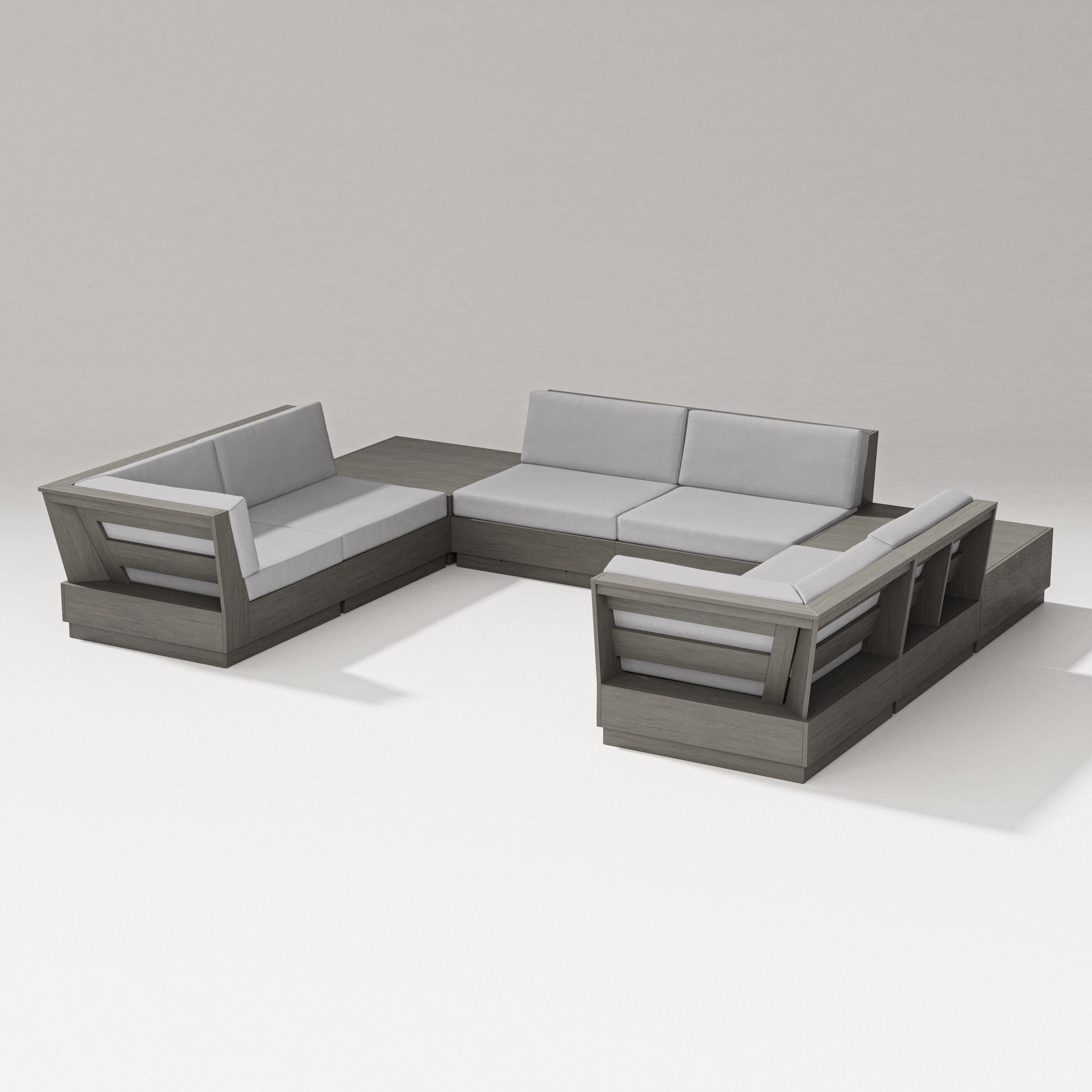 PW Designer Series Elevate 8-Piece U-Shaped Sectional in Driftwood / Granite