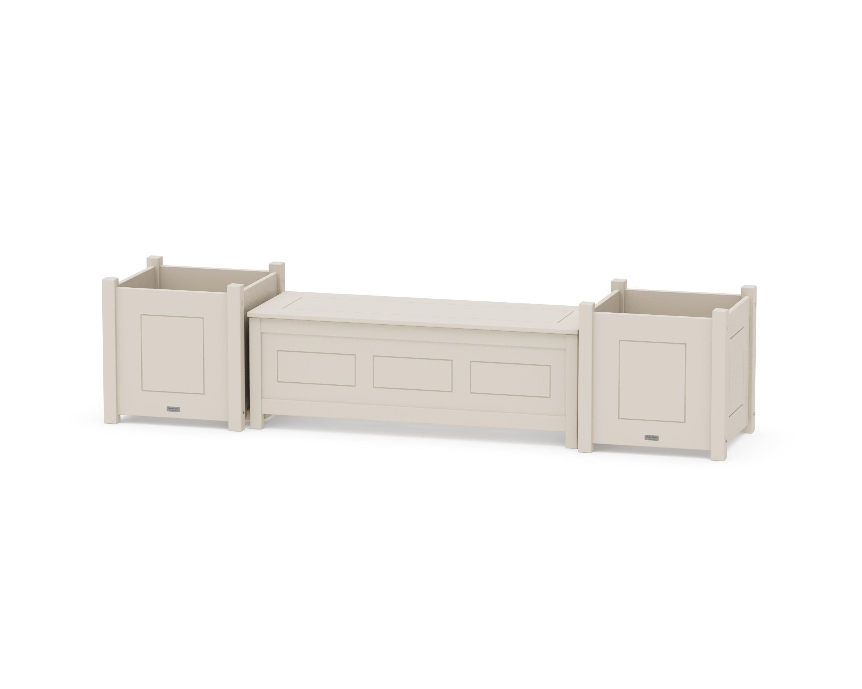 Country Living 48" Country Living Straight Planter Storage Bench Set- Large in Sand