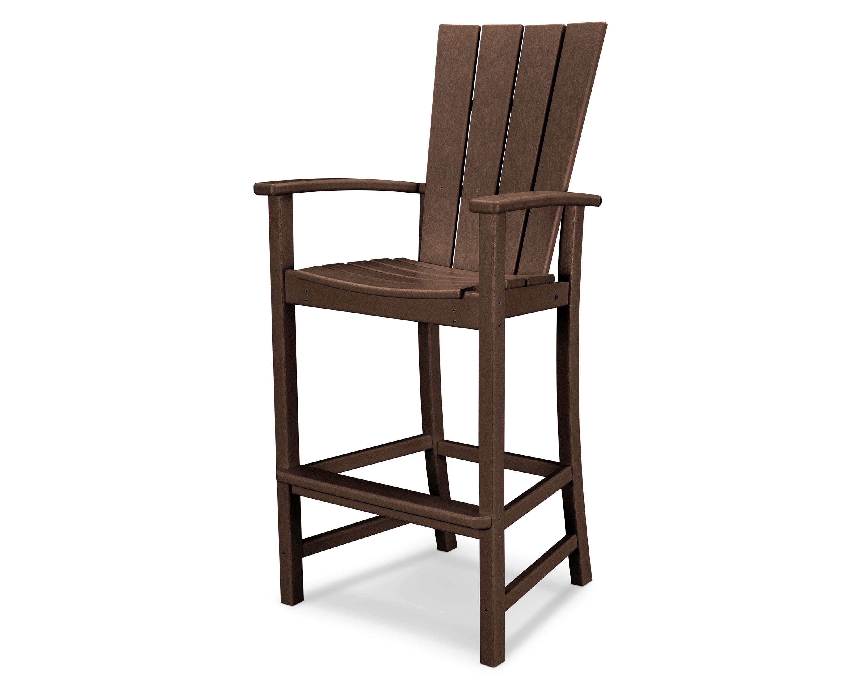 POLYWOOD Quattro Adirondack Bar Chair in Mahogany