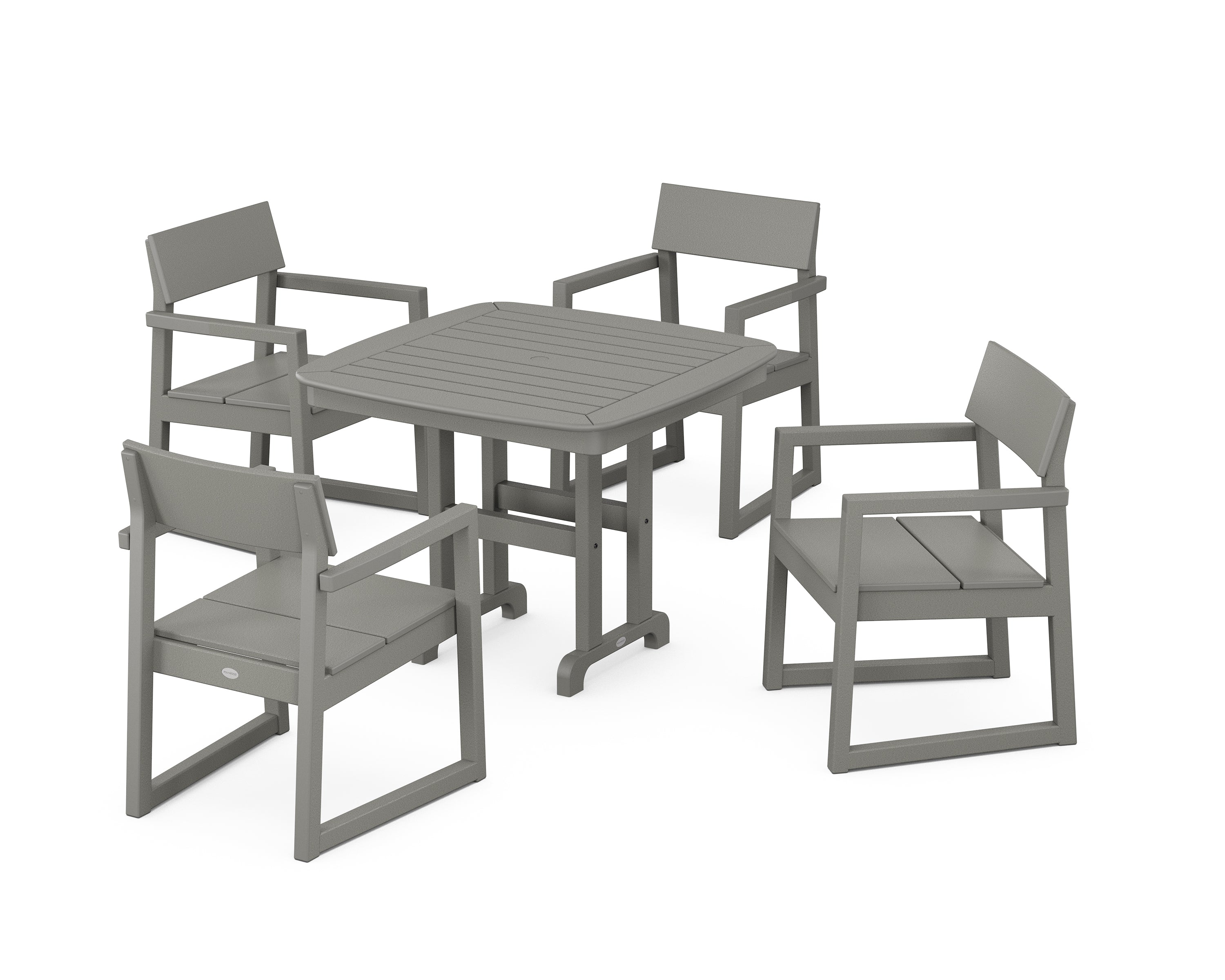 POLYWOOD® EDGE 5-Piece Dining Set in Slate Grey