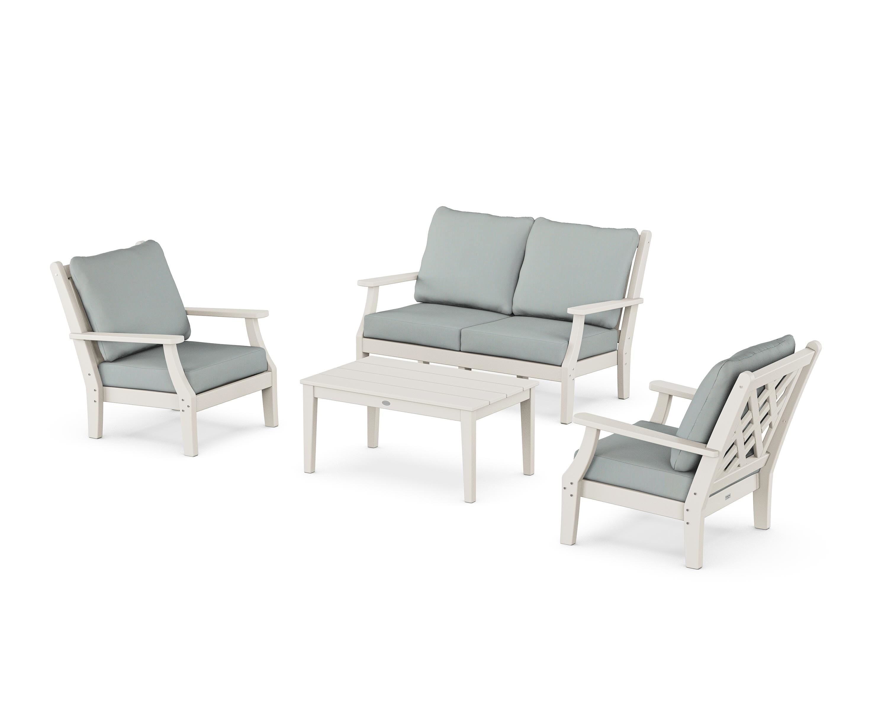 Country Living Wovendale 4-Piece Deep Seating Set with Loveseat in Sand / Spa