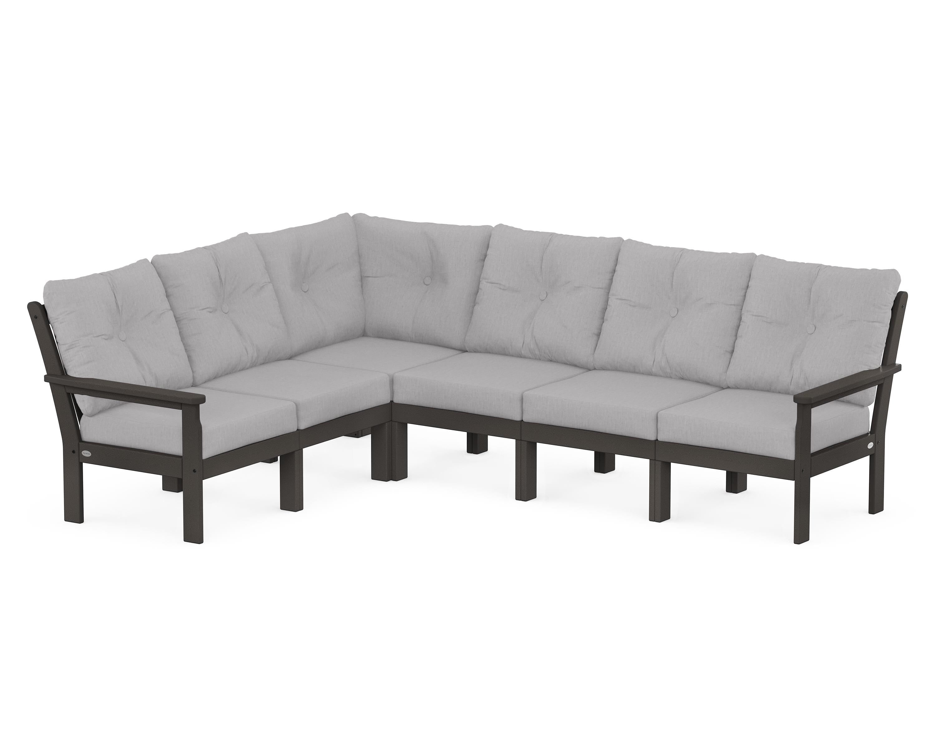 POLYWOOD Vineyard 6-Piece Sectional in Vintage Coffee / Granite