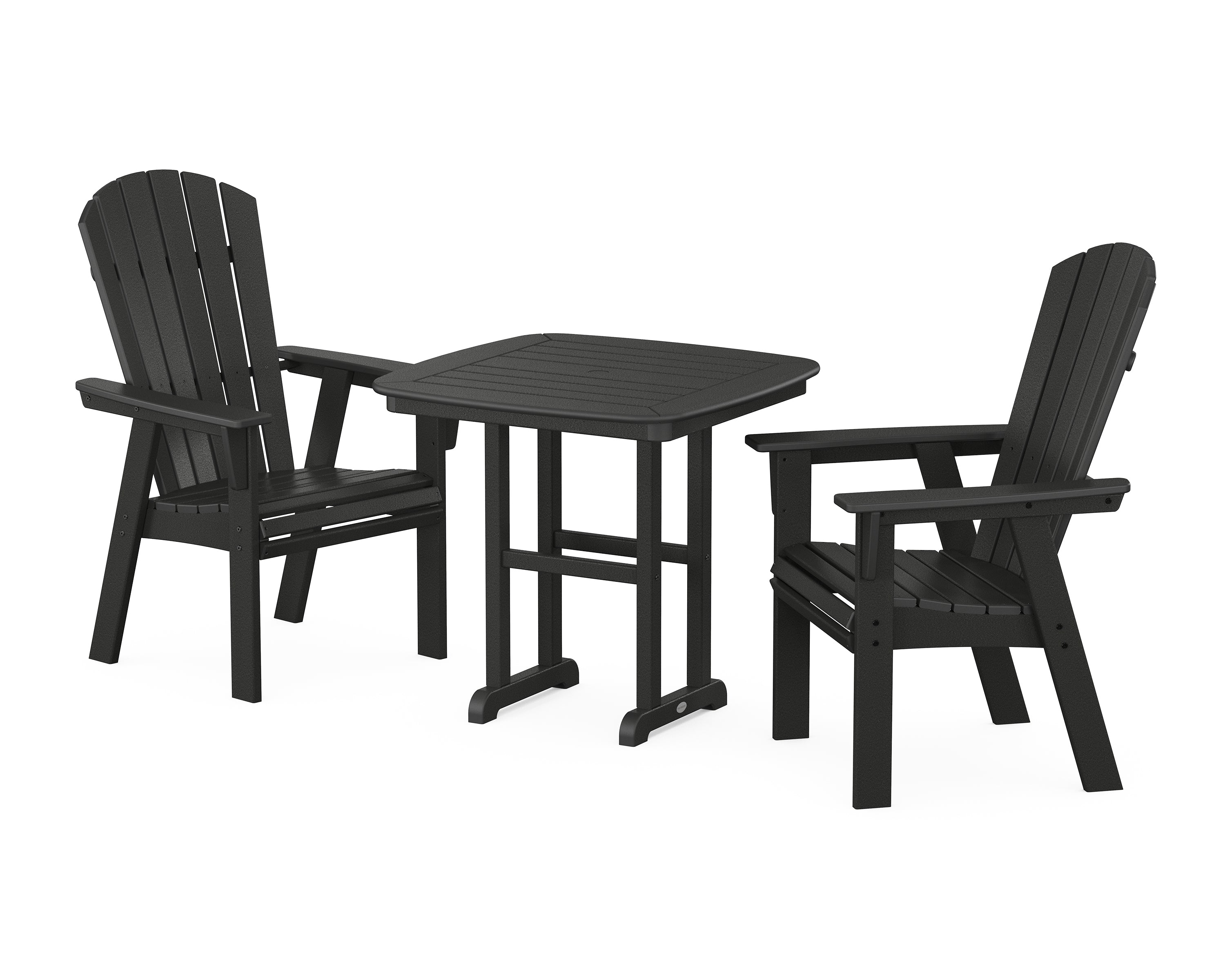 POLYWOOD® Nautical Adirondack 3-Piece Dining Set in Black