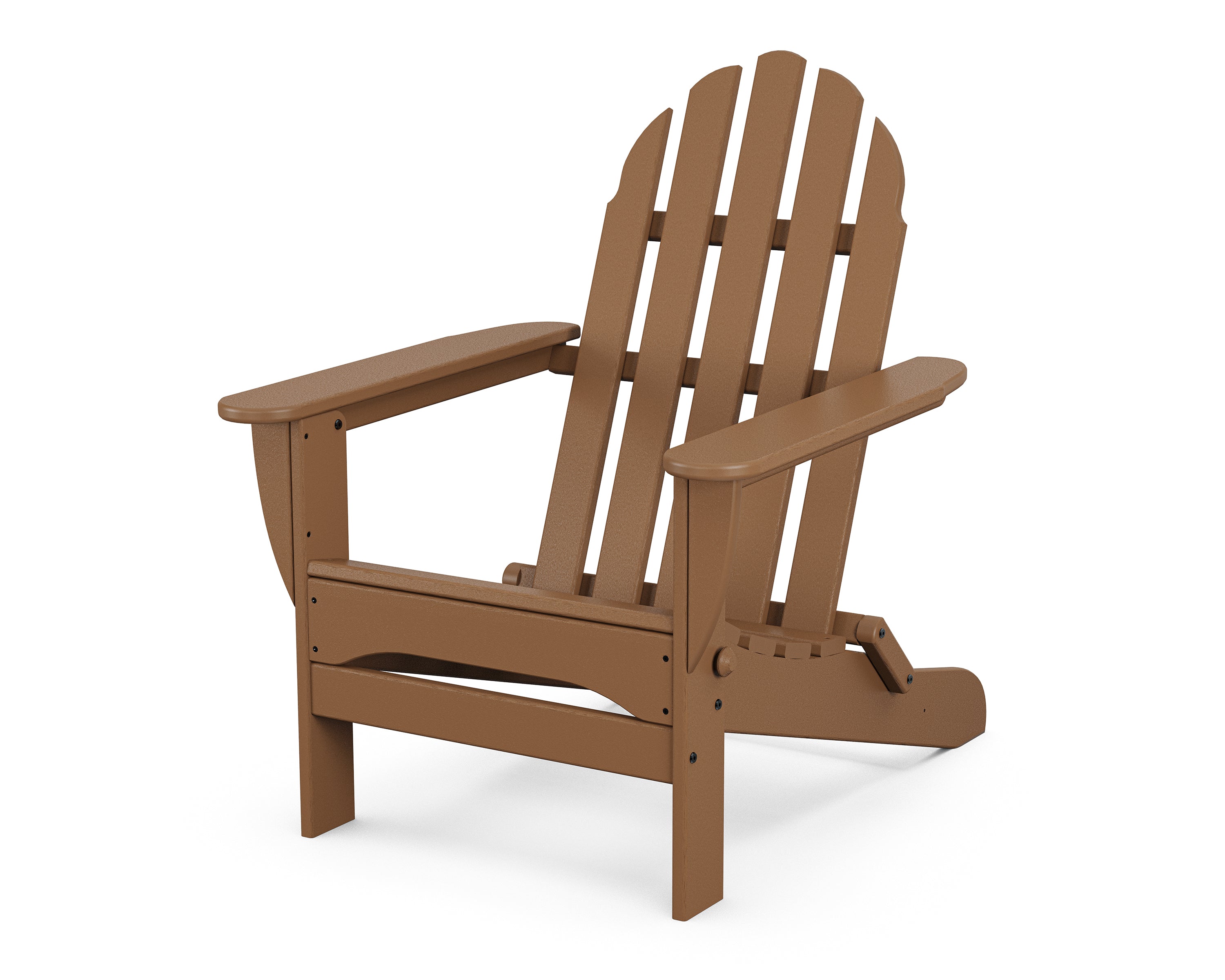 POLYWOOD Classic Folding Adirondack Chair in Teak