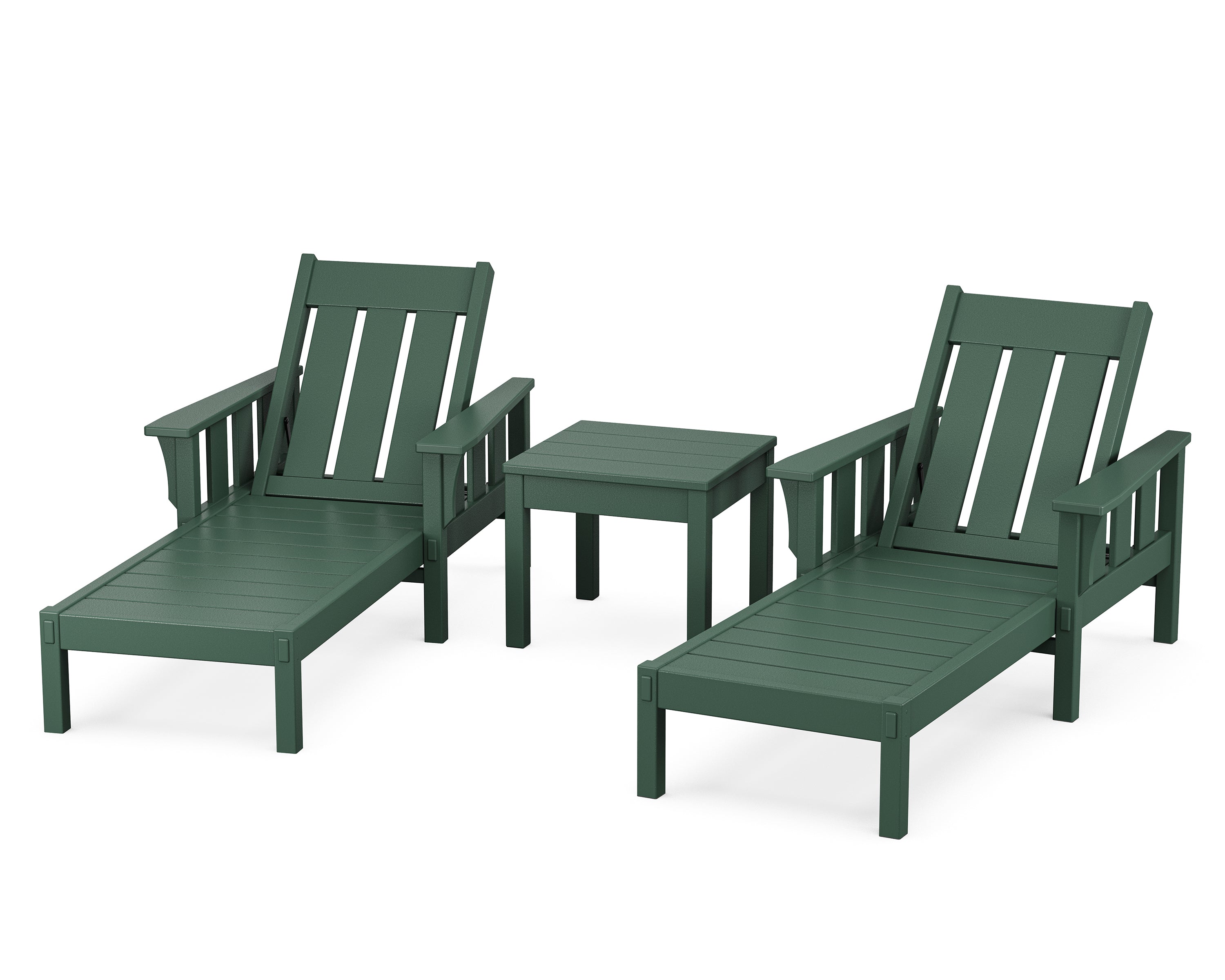Martha Stewart by POLYWOOD Acadia 3-Piece Chaise Set in Green