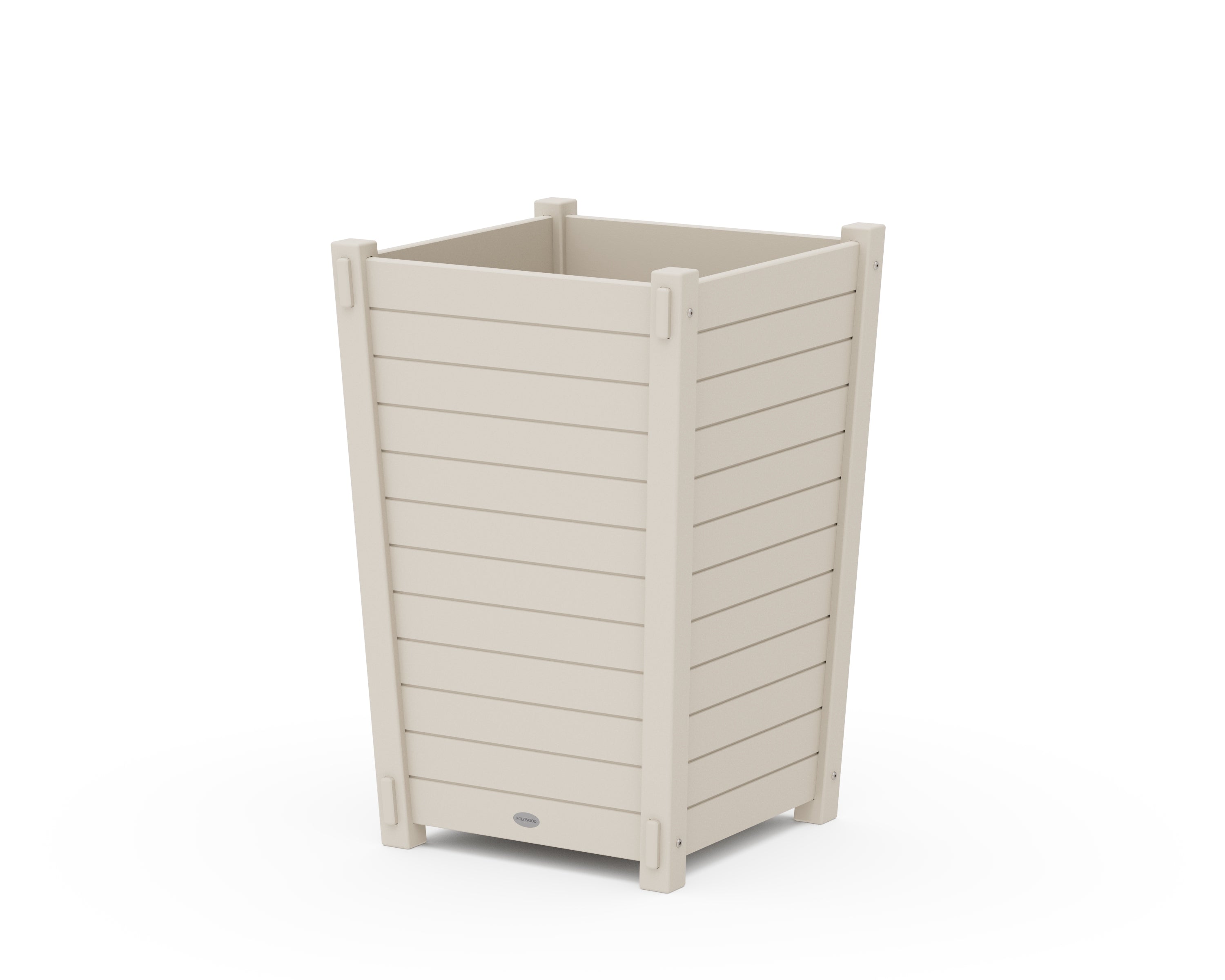 POLYWOOD Nautical Large Tapered Square Planter Box in Sand