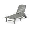 POLYWOOD Nautical Chaise with Wheels in Slate Grey