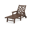Country Living Wovendale Chaise with Arms and Wheels in Mahogany