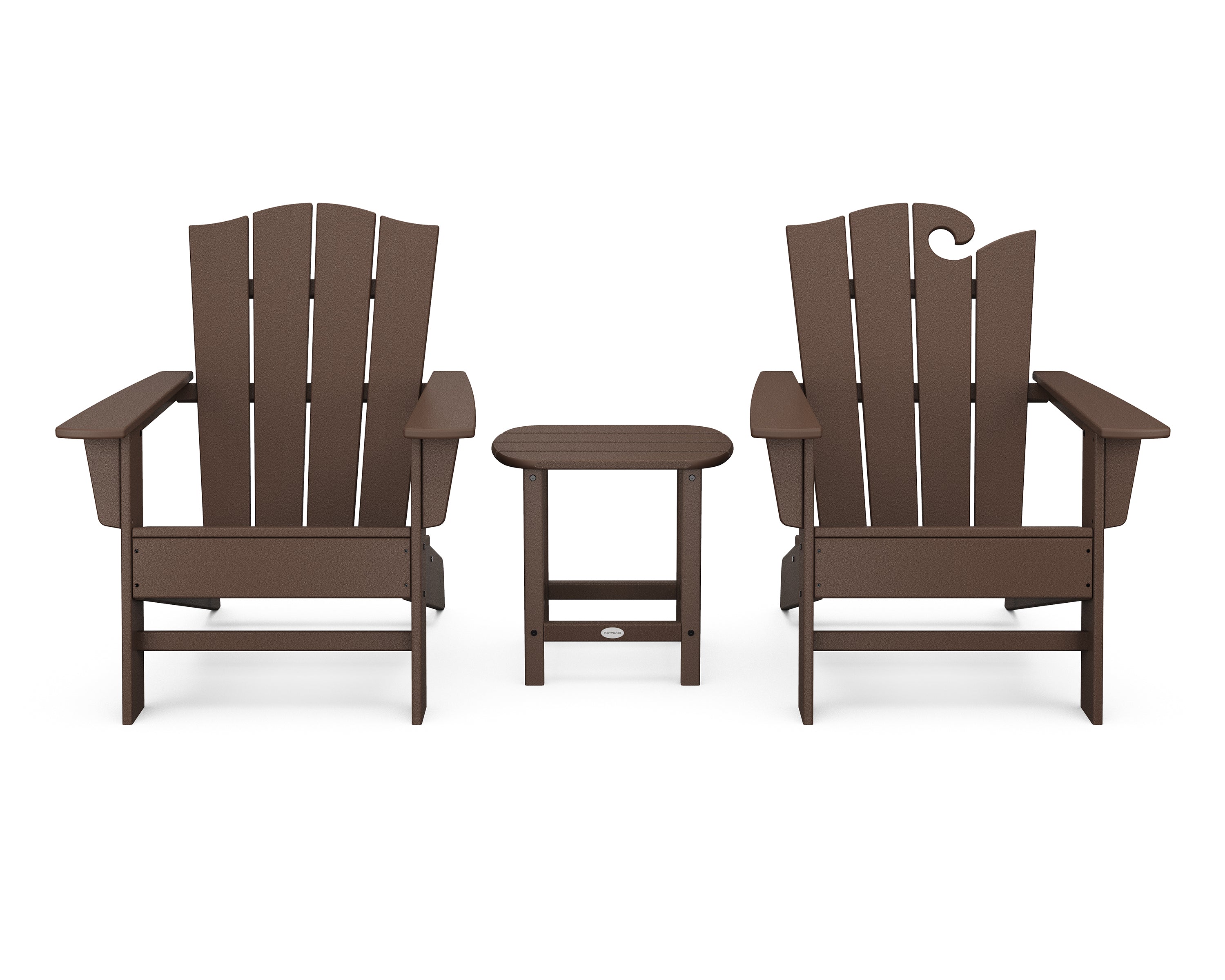 POLYWOOD® Wave Collection 3-Piece Set in Mahogany