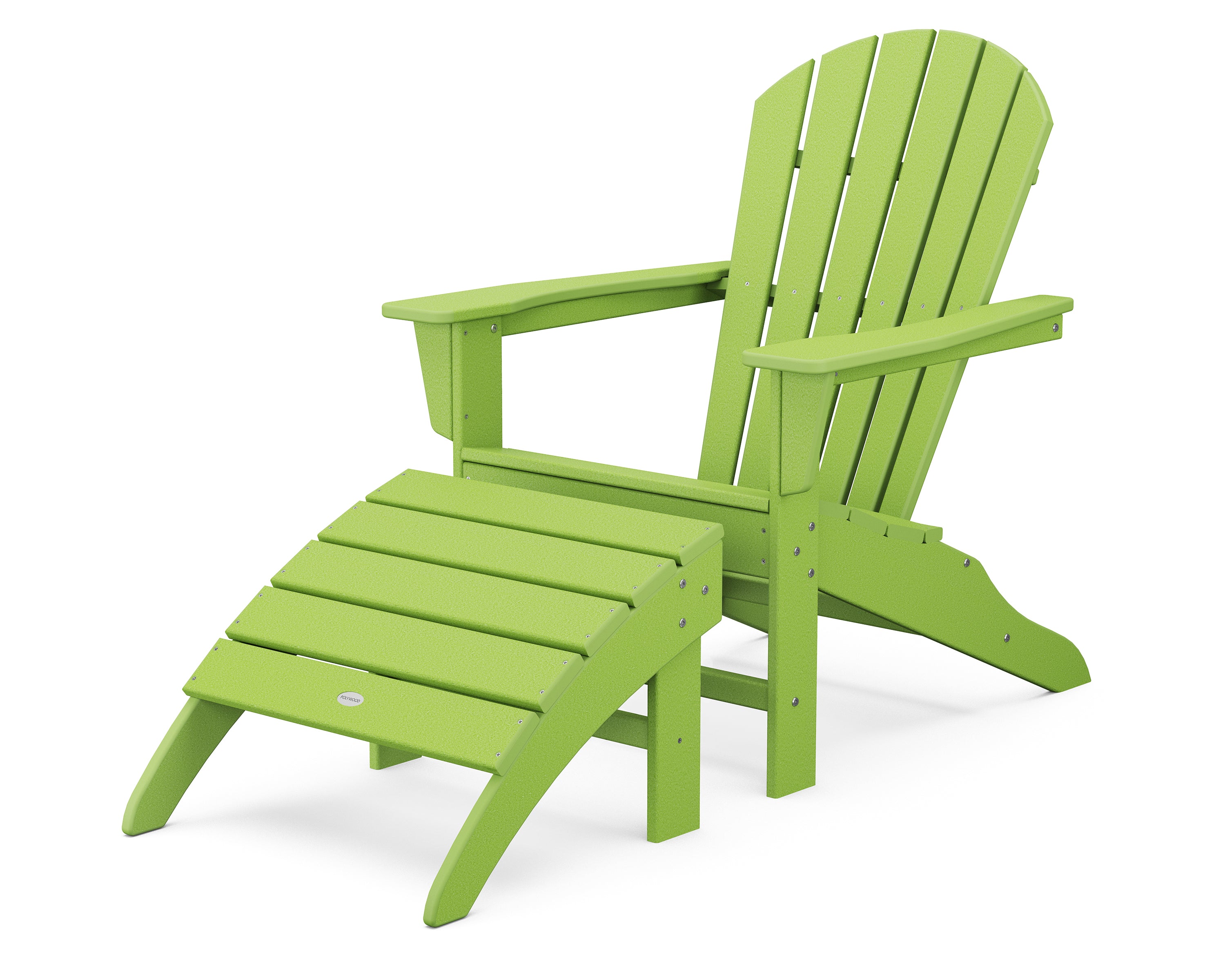 POLYWOOD® South Beach Adirondack 2-Piece Set in Lime