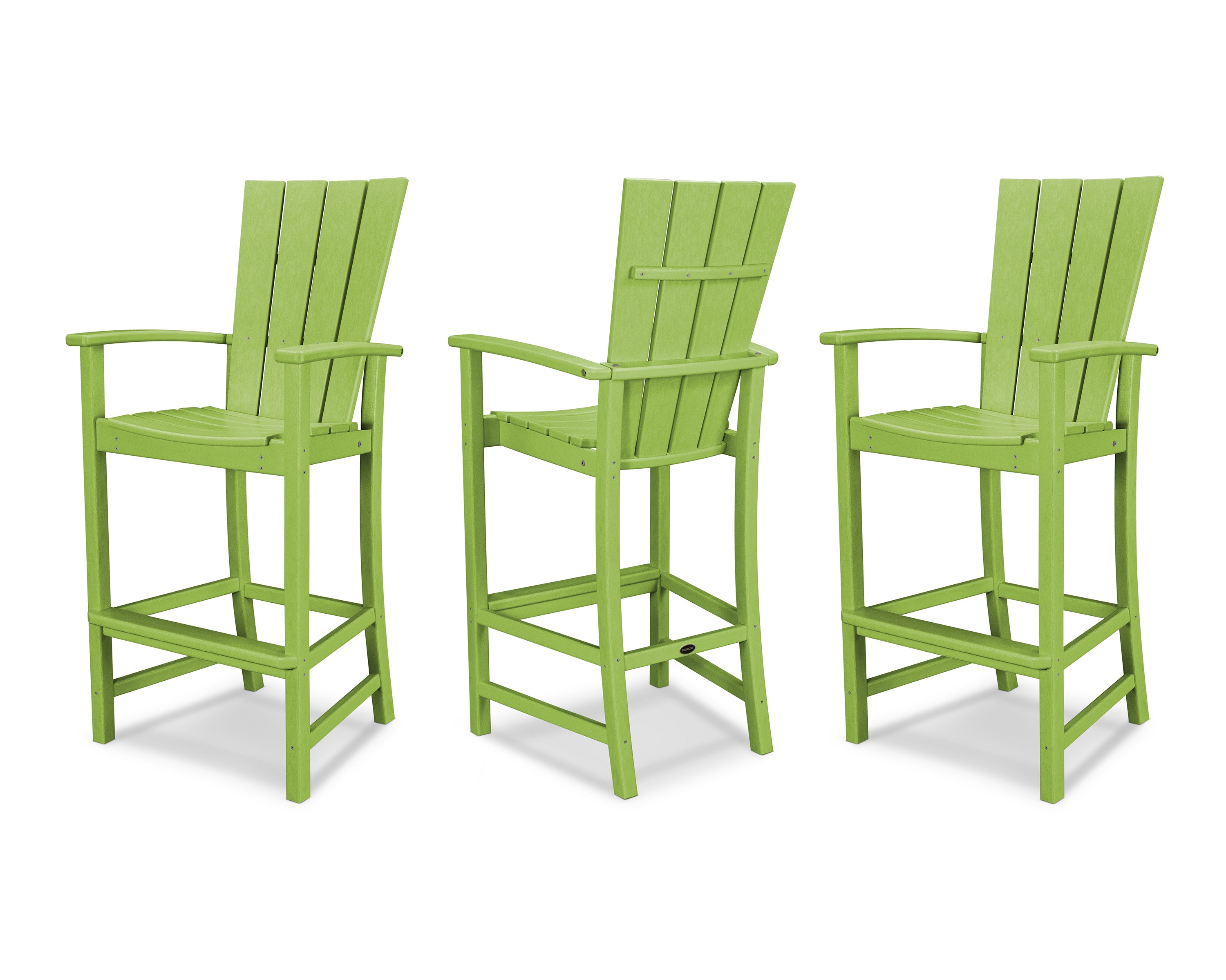 POLYWOOD Quattro 3-Piece Bar Set in Lime