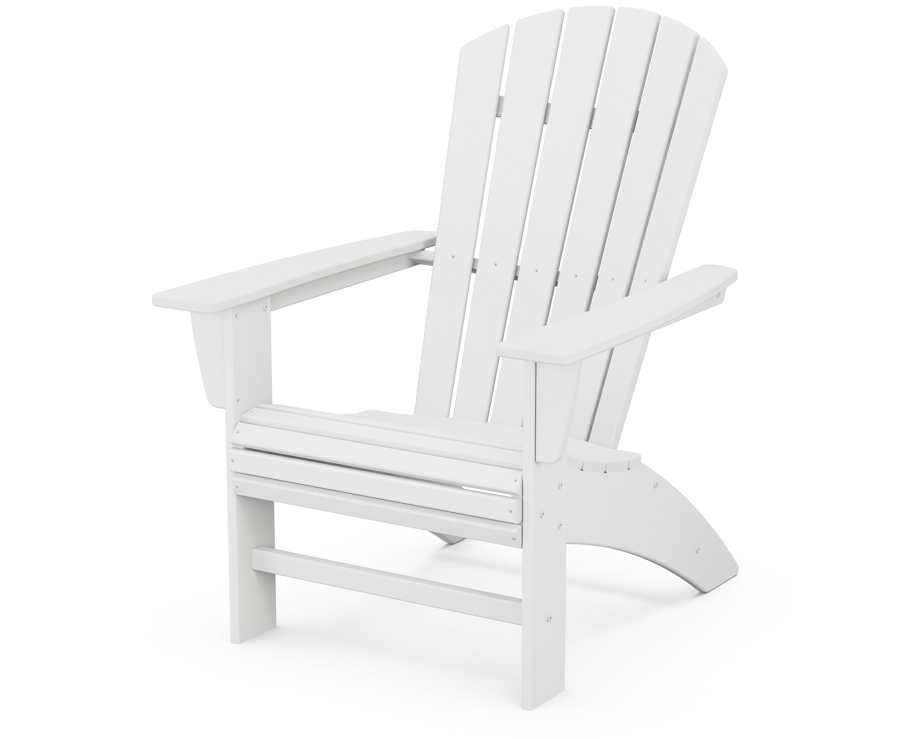 POLYWOOD Nautical Curveback Adirondack Chair in White