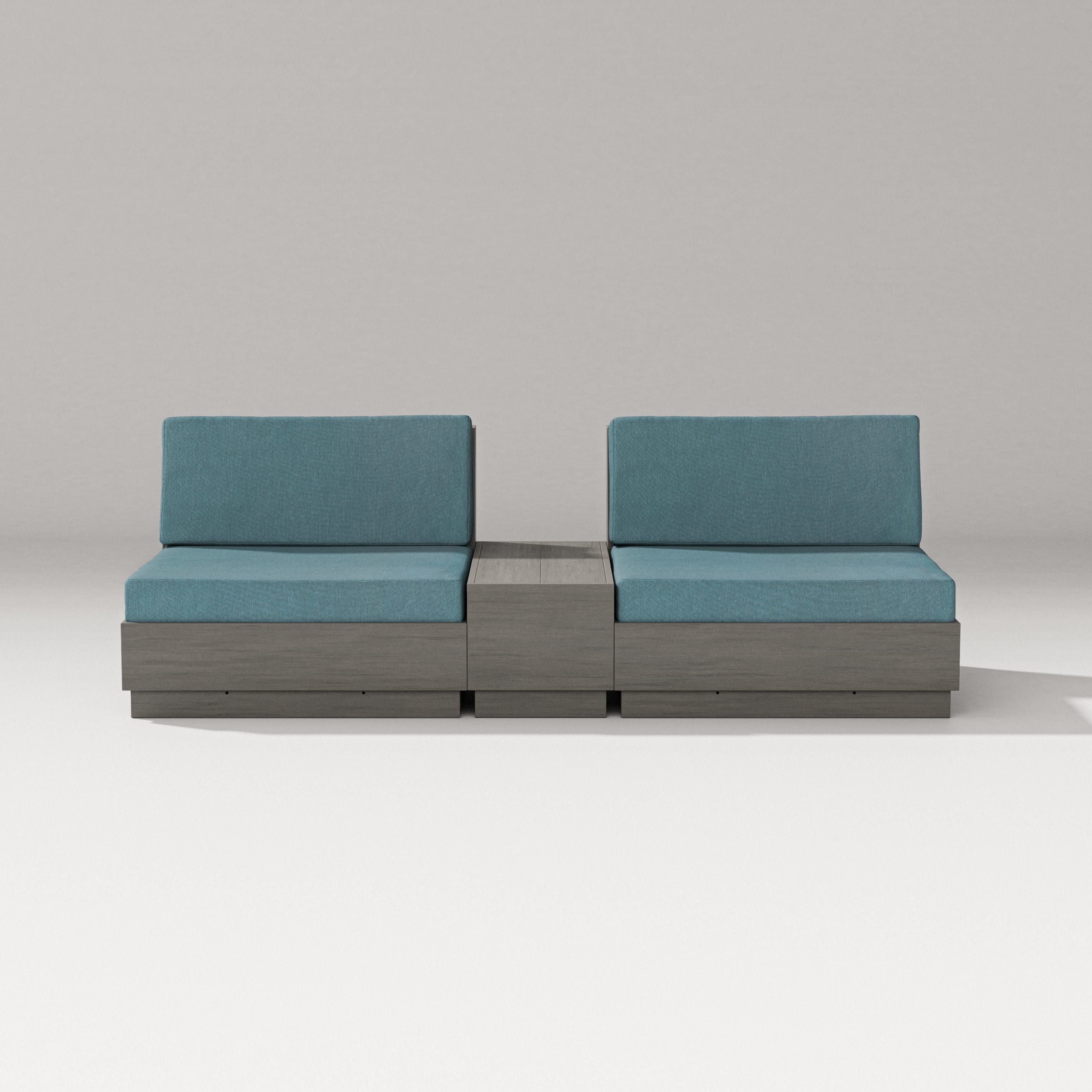 PW Designer Series Elevate Lounge Chair Set in Driftwood / Ocean Teal
