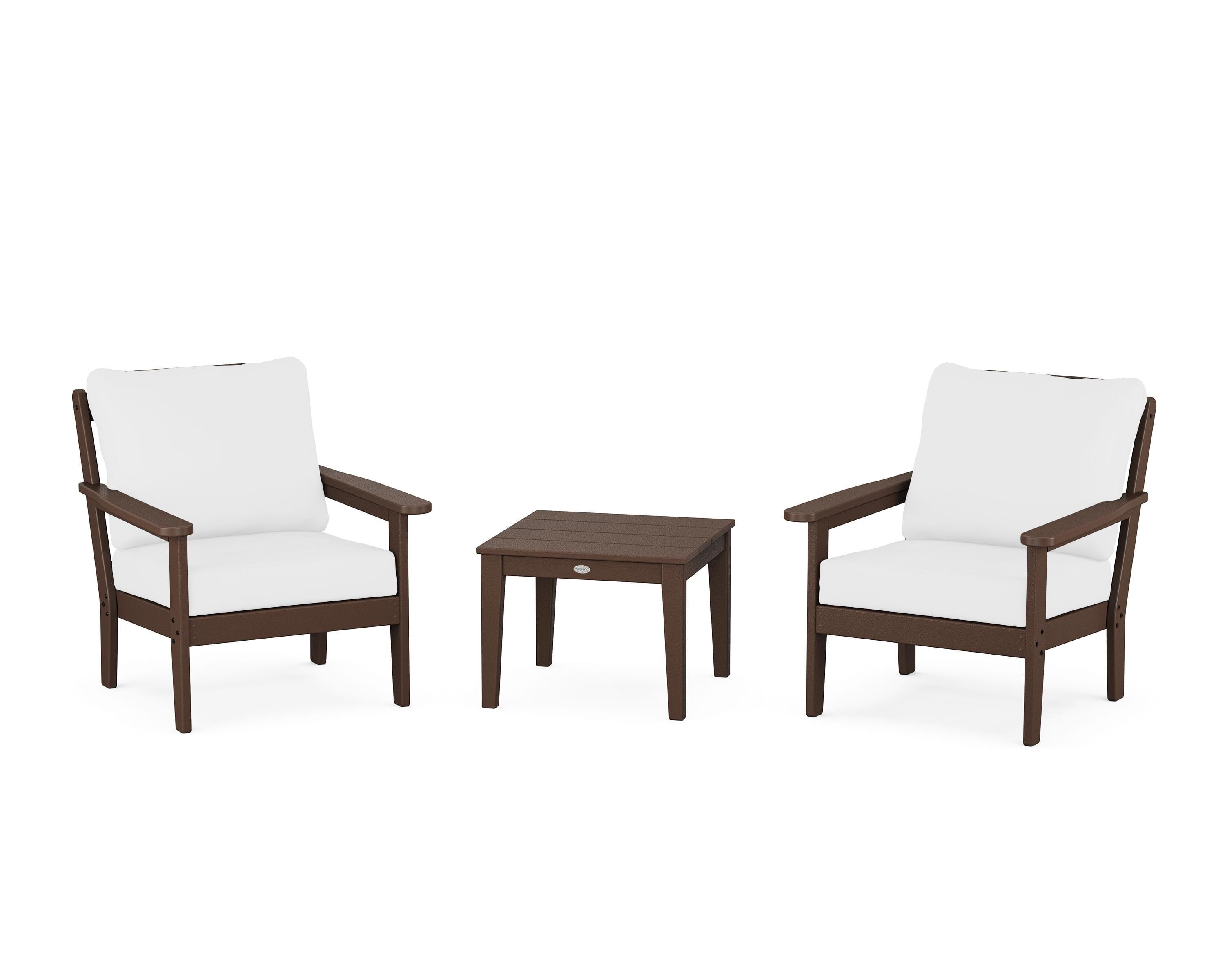 Country Living Cottage 3-Piece Deep Seating Set in Mahogany / Natural