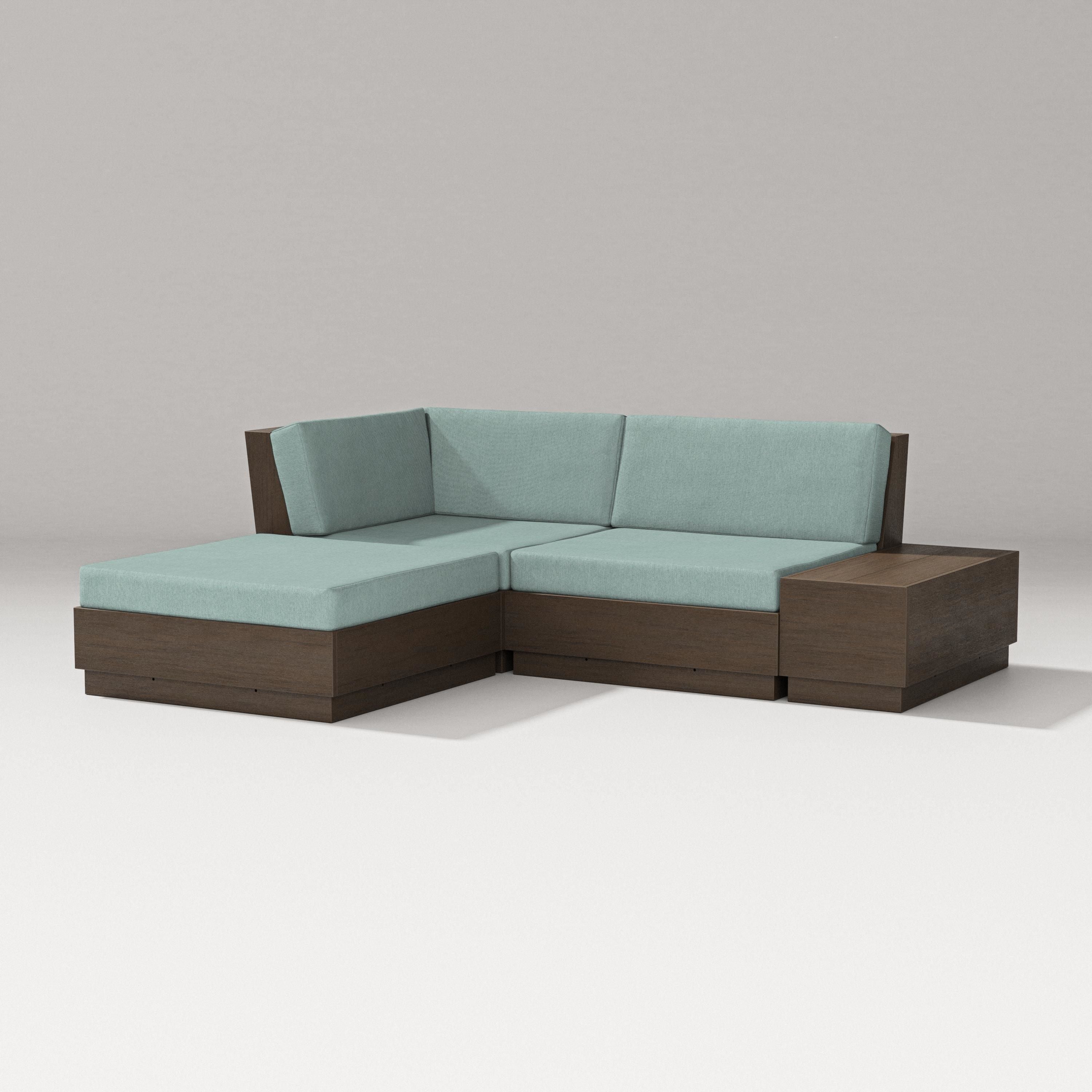 PW Designer Series Elevate Loveseat Sectional with Chaise in Kona / Glacier Spa