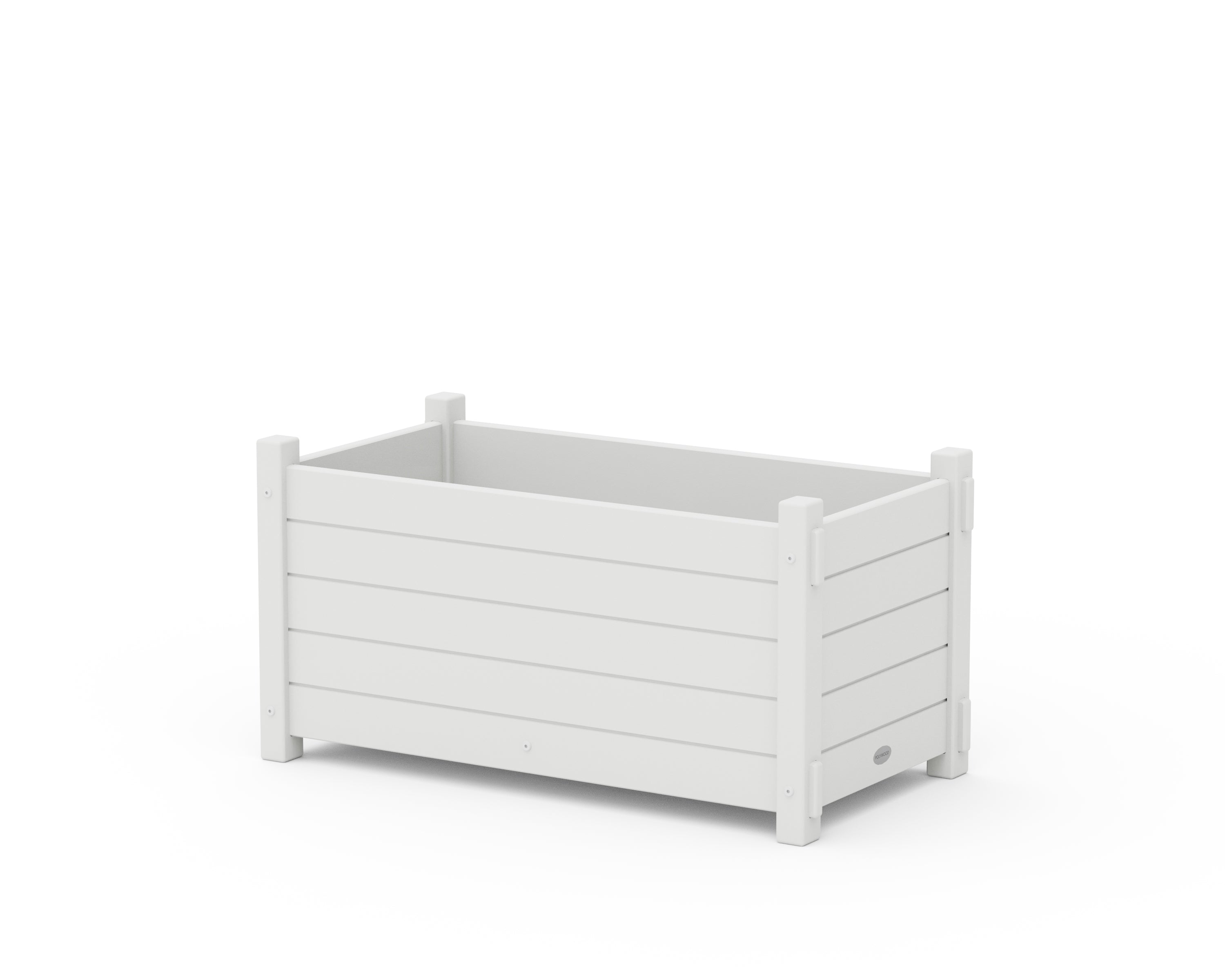 POLYWOOD Nautical Rectangle Double Planter Box in White