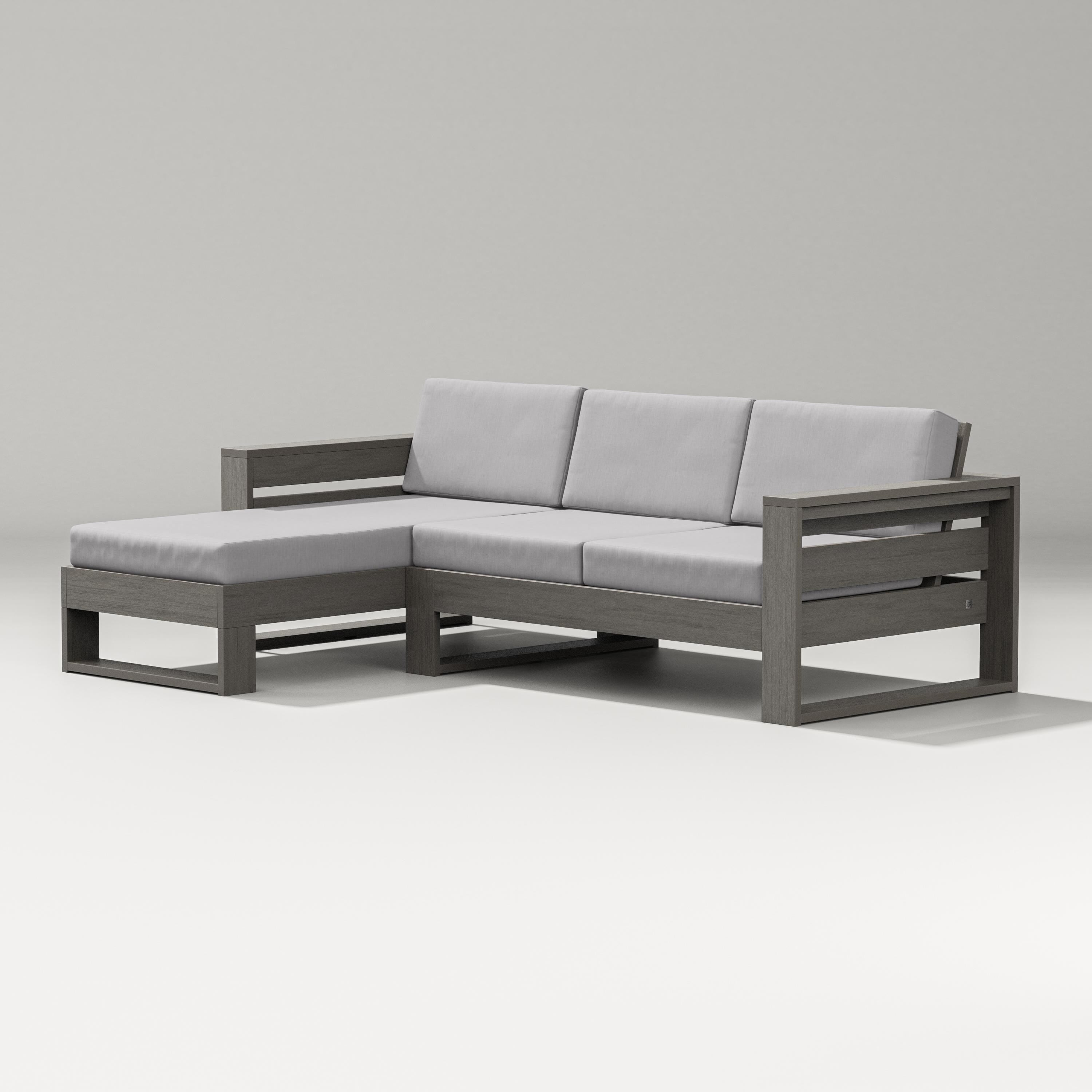 PW Designer Series Latitude Left Chaise Sectional in Driftwood / Granite